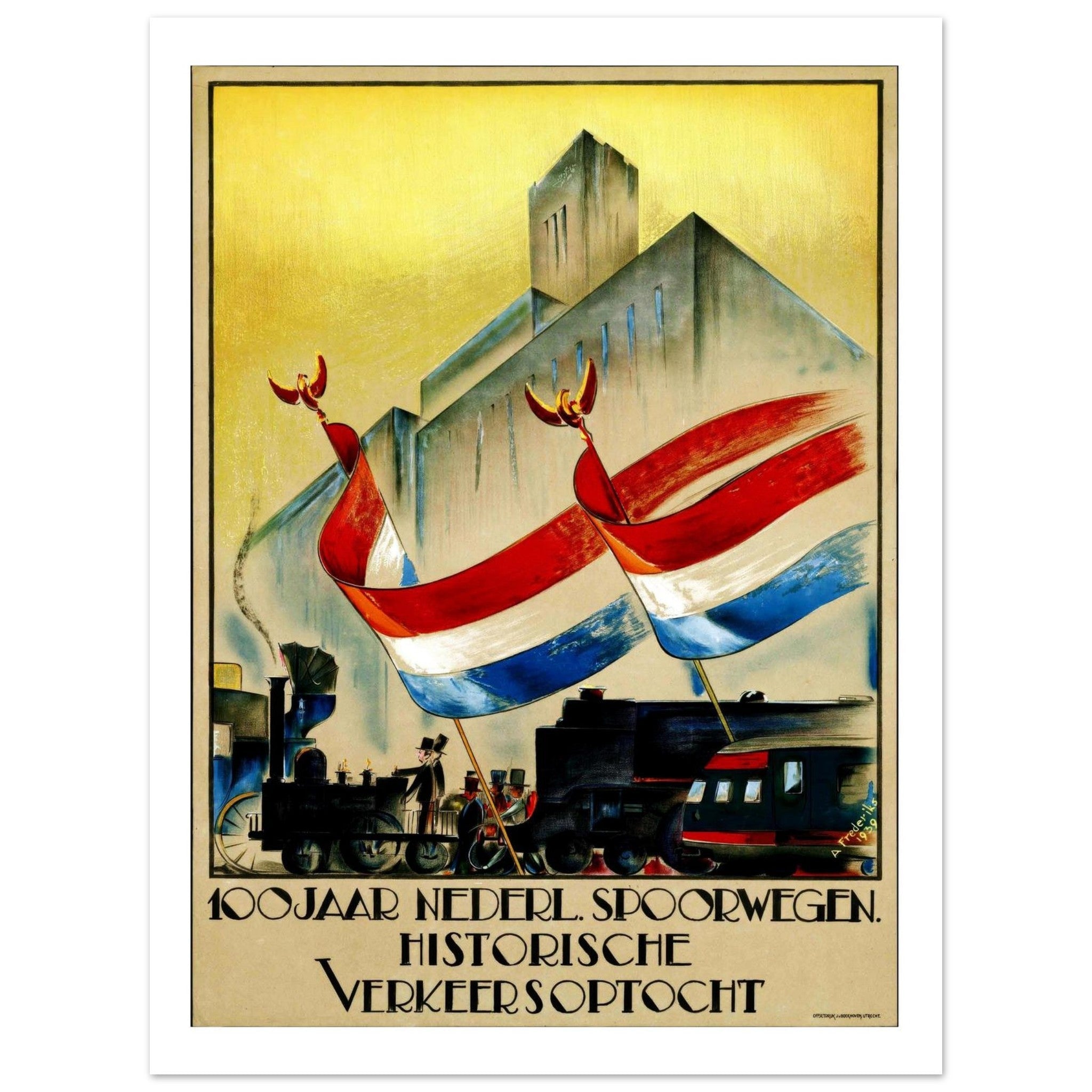 100 Years of Dutch Railways Poster - Transit Art