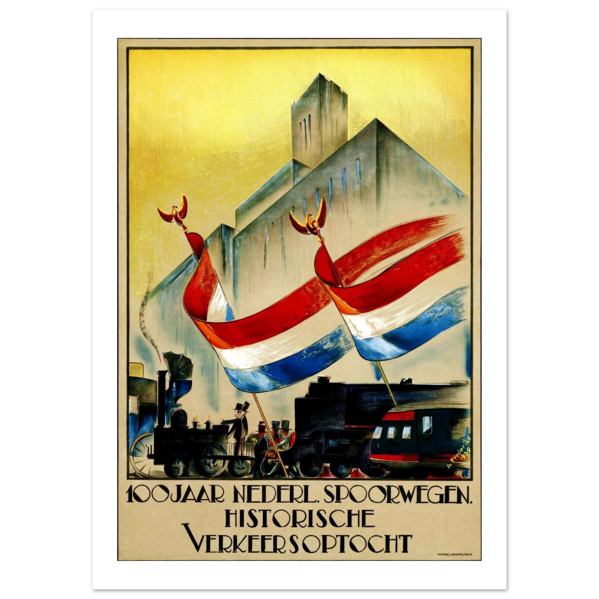 100 Years of Dutch Railways Poster - Transit Art