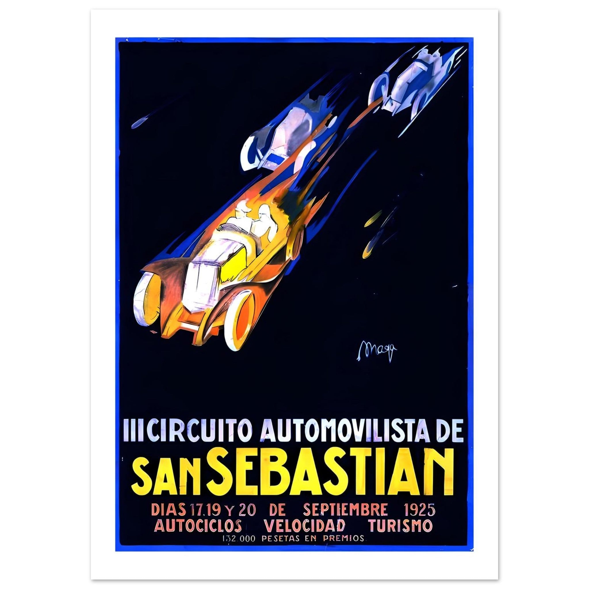1925 San Sebastian III Circuito Automovilista Poster - Transit Art