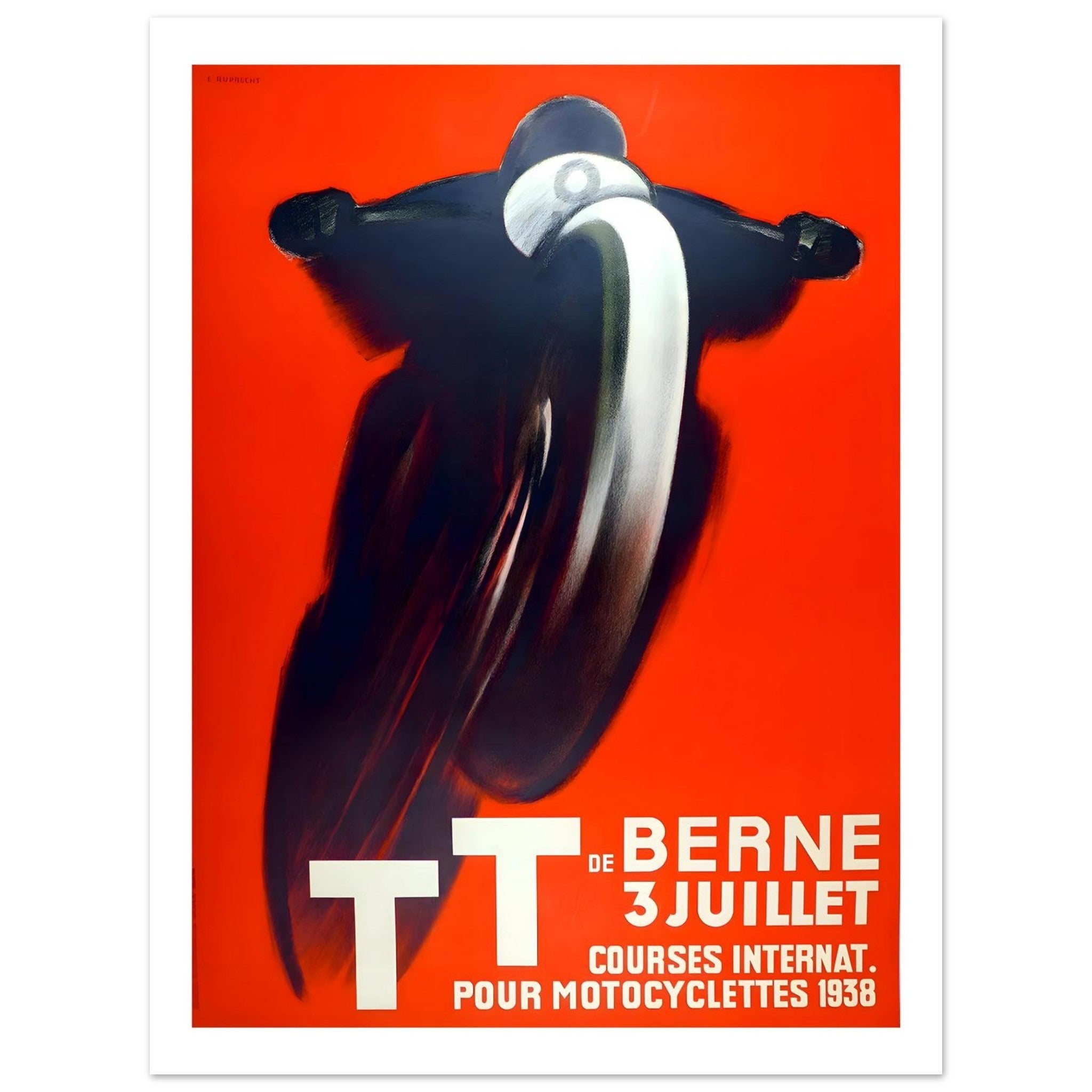 1938 Berne TT Motorcycle Race Poster - Transit Art