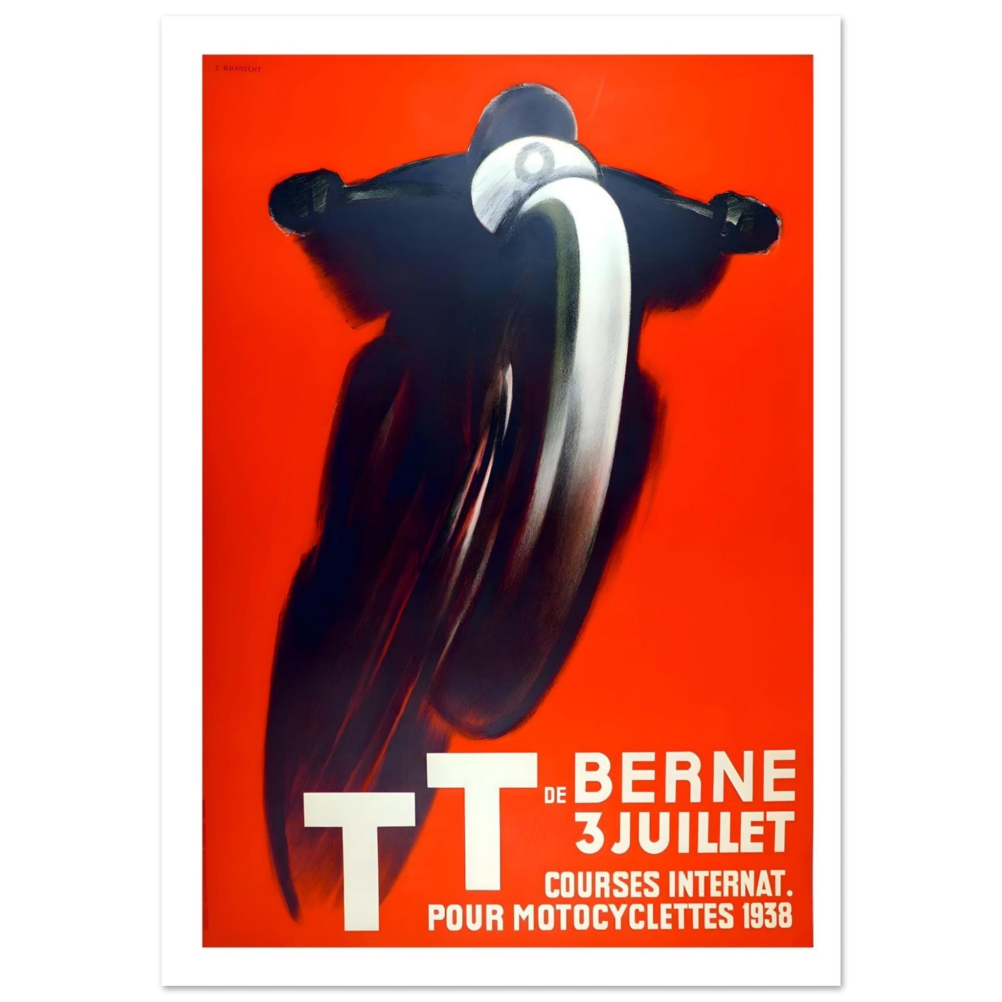 1938 Berne TT Motorcycle Race Poster - Transit Art