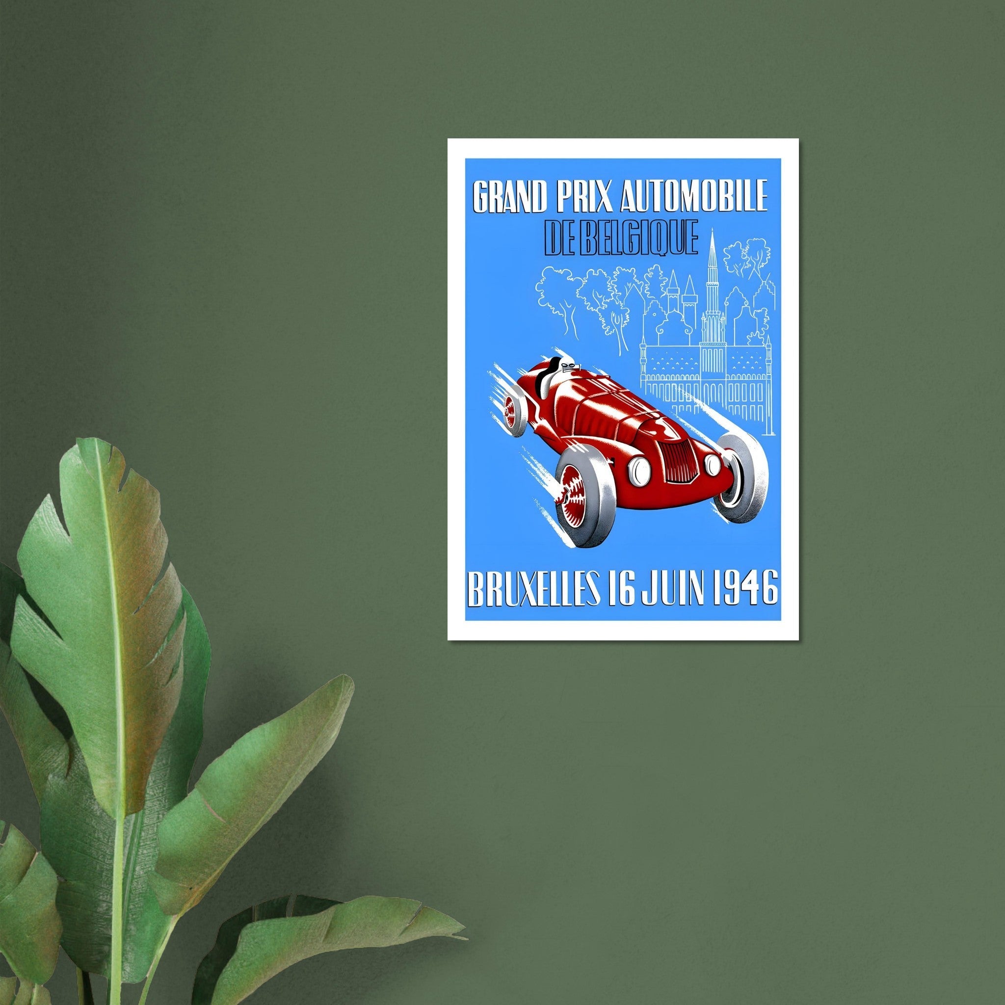 1946 Grand Prix Automobile de Belgique Brussels Poster - Transit Art