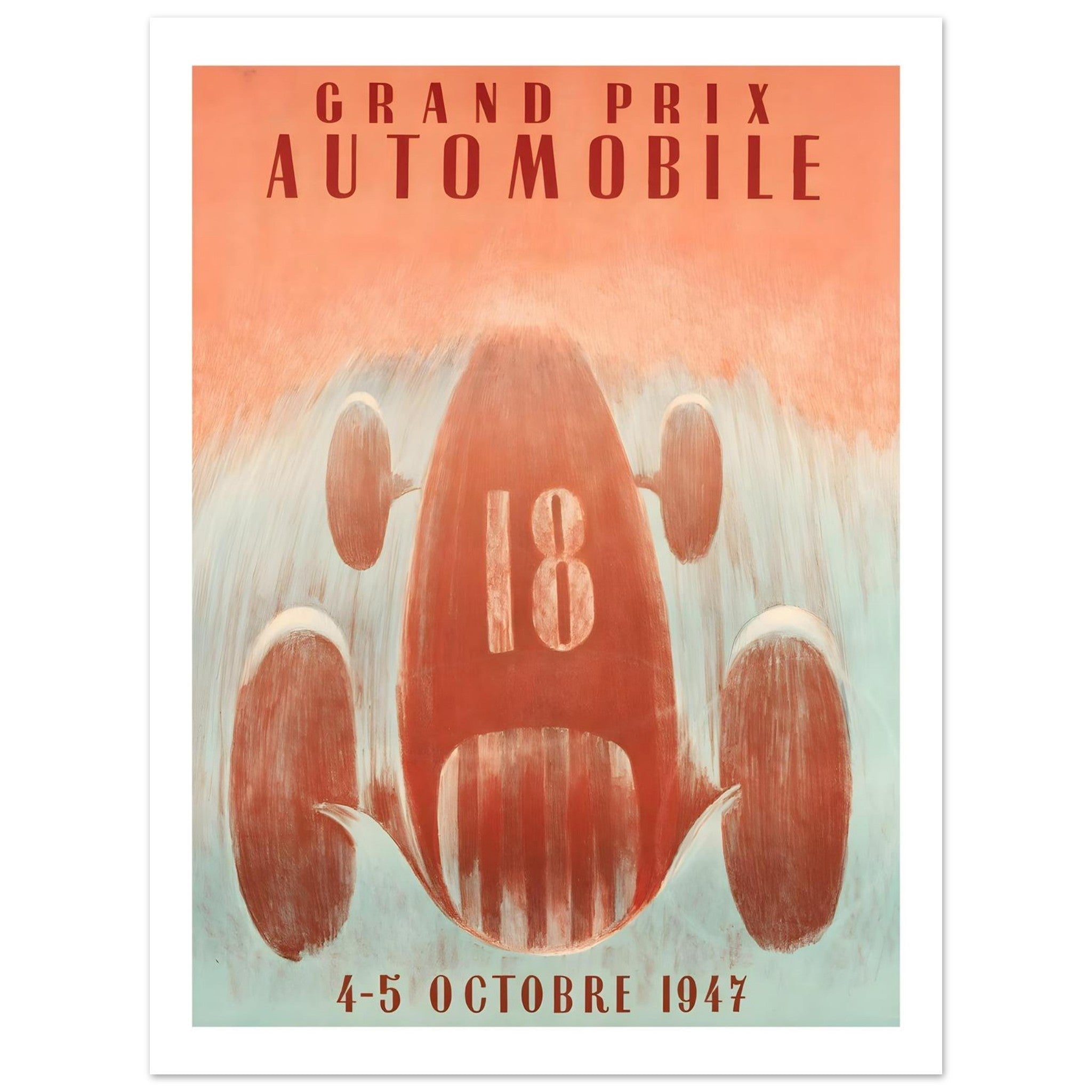 1947 Grand Prix Automobile Abstract Racing Poster - Transit Art