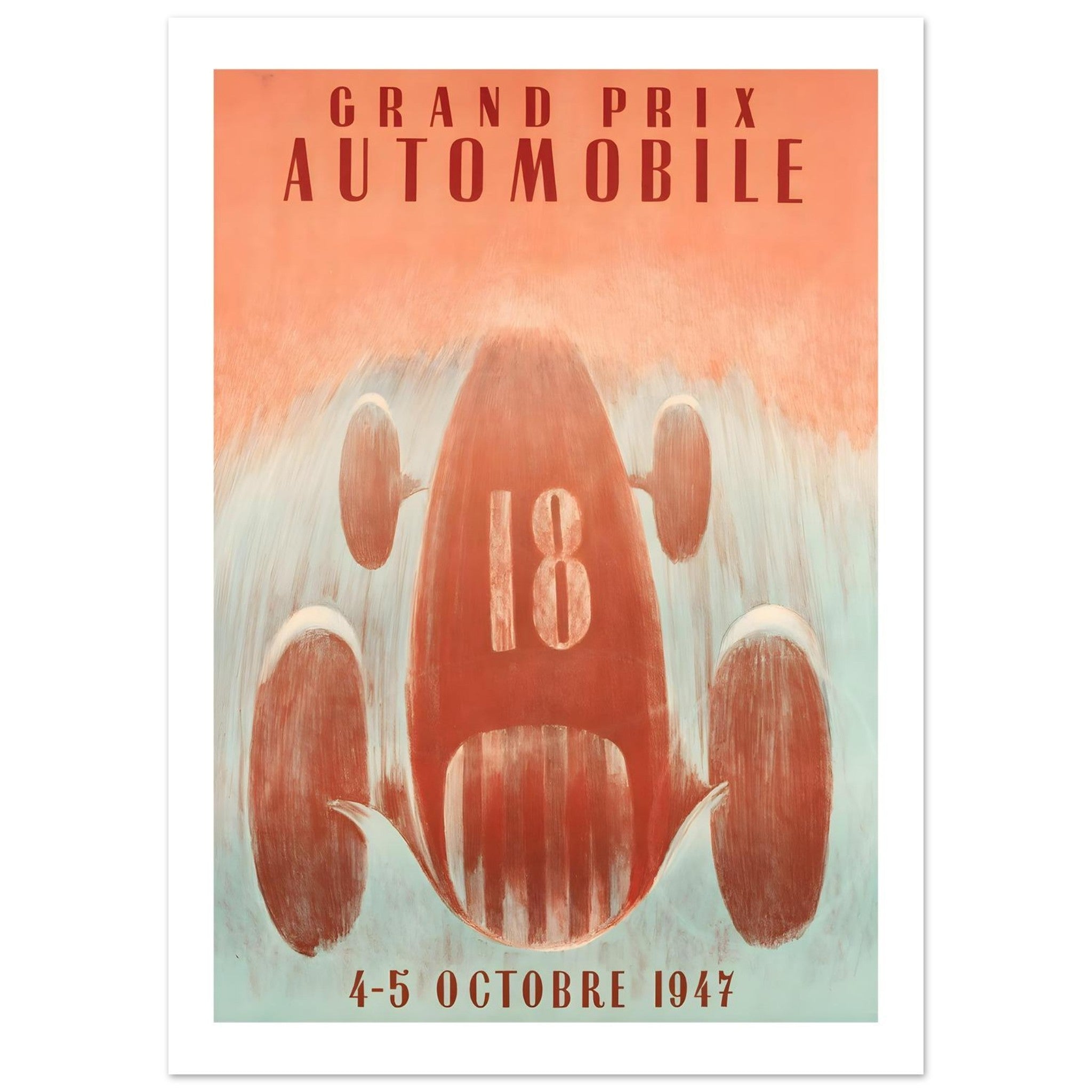 1947 Grand Prix Automobile Abstract Racing Poster - Transit Art