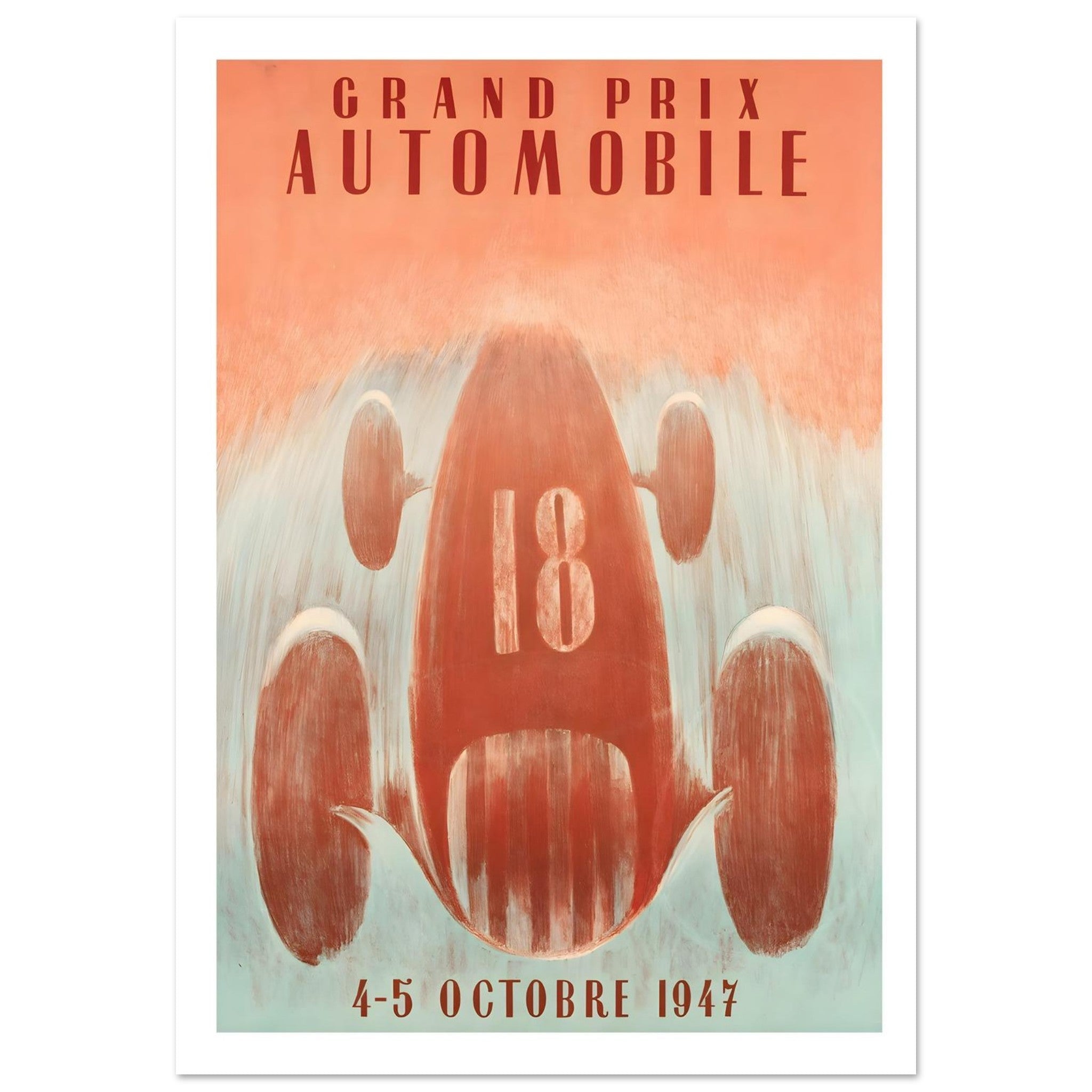 1947 Grand Prix Automobile Abstract Racing Poster - Transit Art