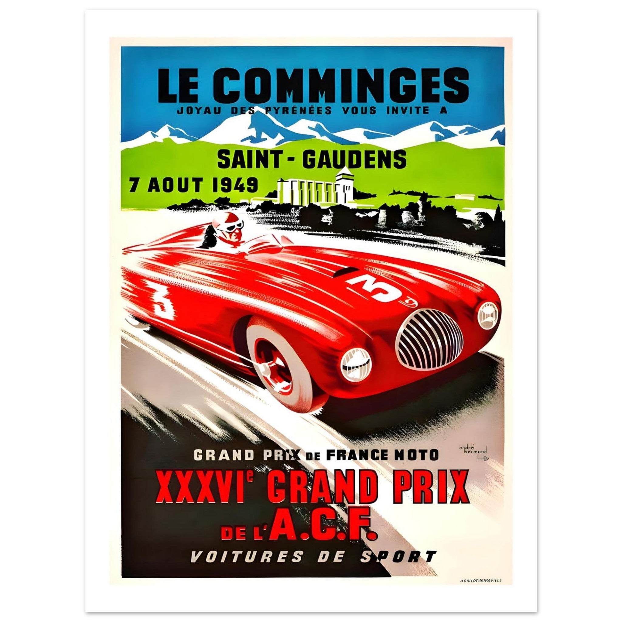 1949 Le Comminges XXXVIe Grand Prix de l’ACF Poster - Transit Art