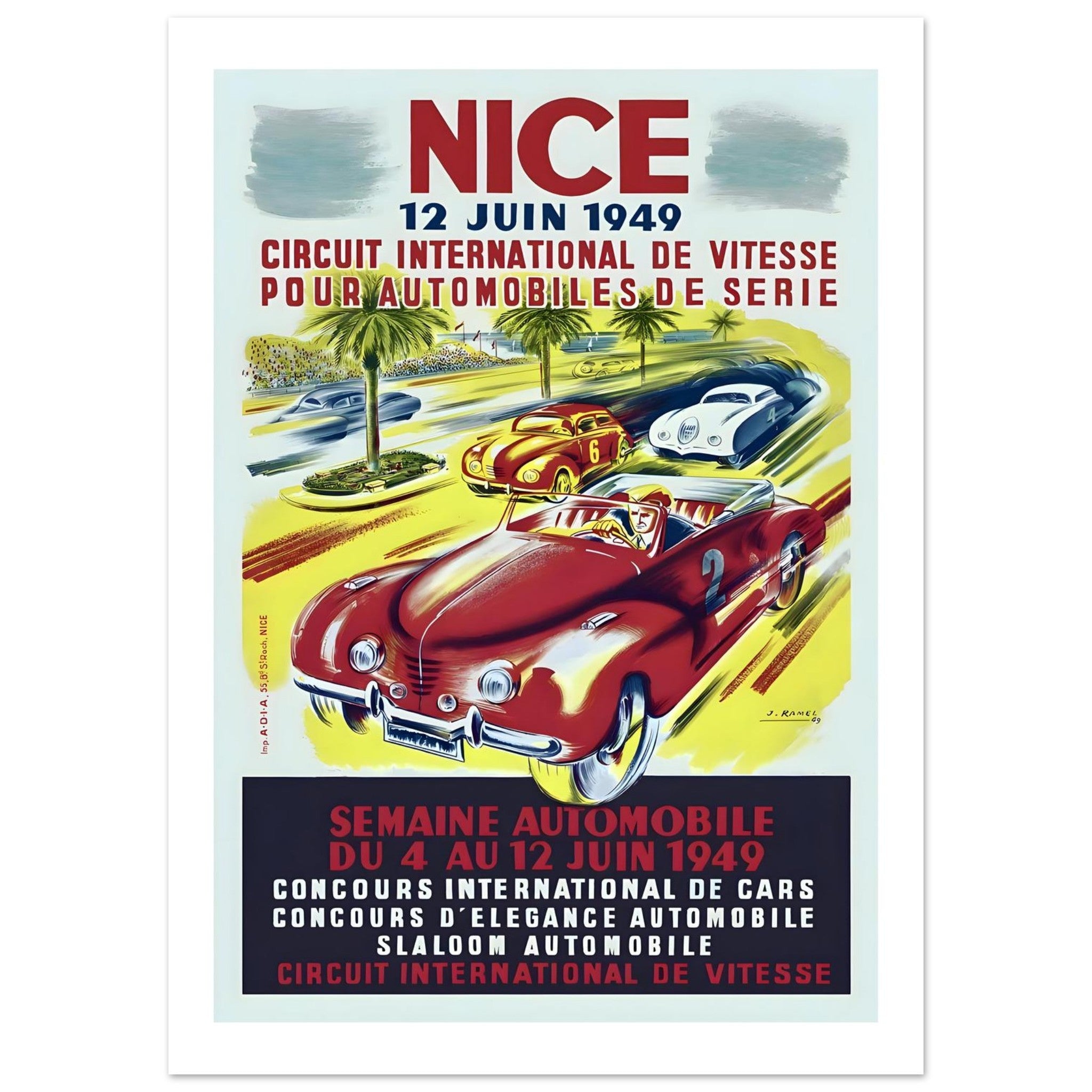 1949 Nice Circuit International de Vitesse Poster - Transit Art