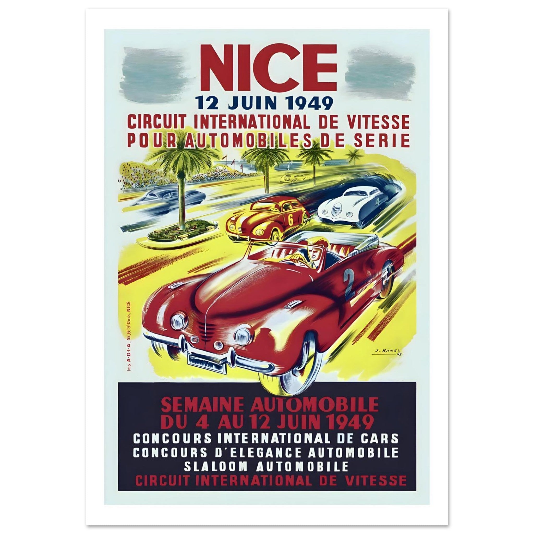 1949 Nice Circuit International de Vitesse Poster - Transit Art