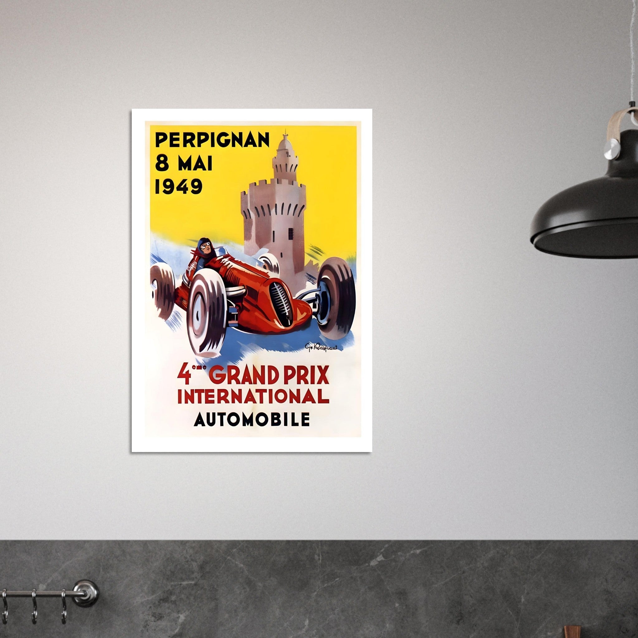 1949 Perpignan 4e Grand Prix International Poster - Transit Art