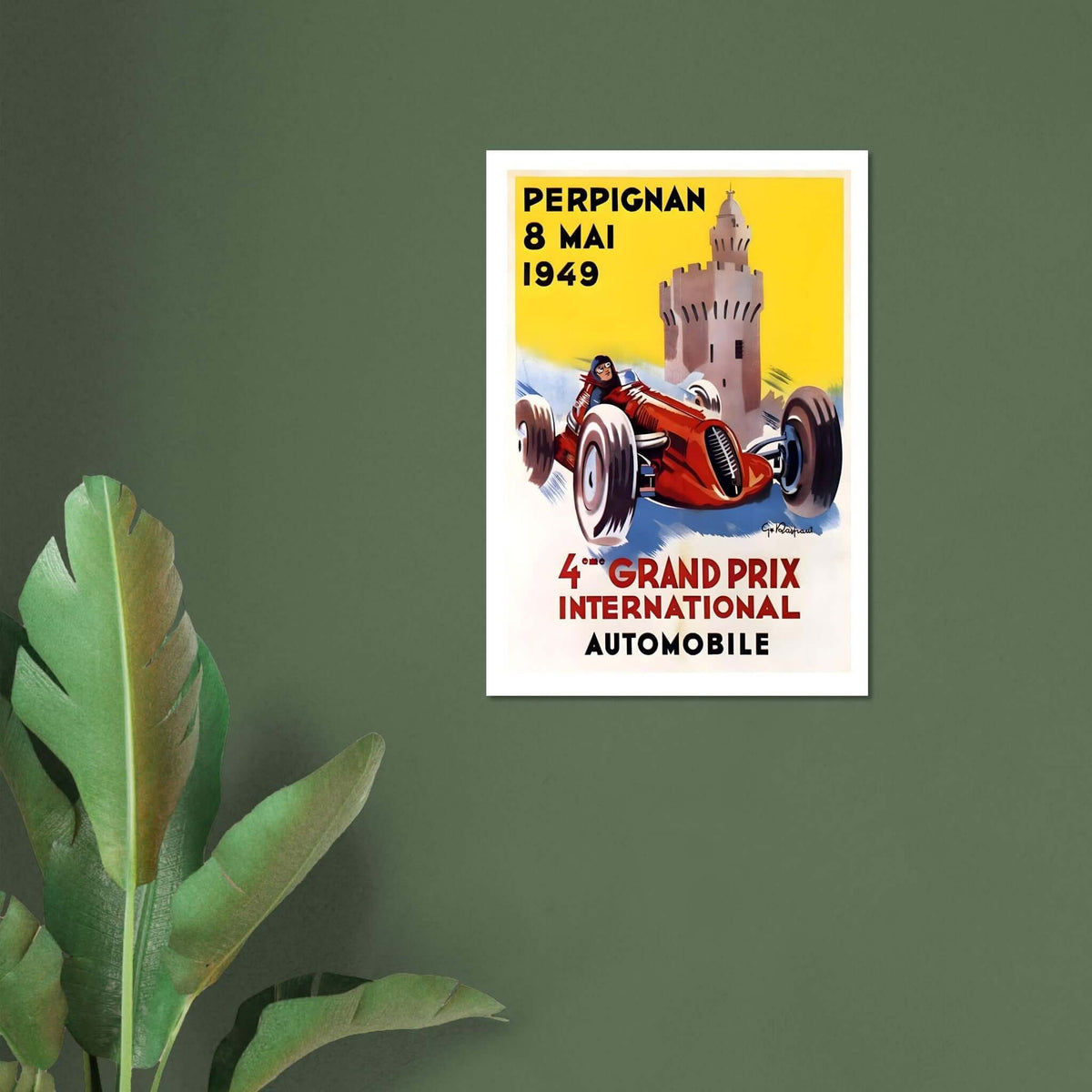 1949 Perpignan 4e Grand Prix International Poster - Transit Art