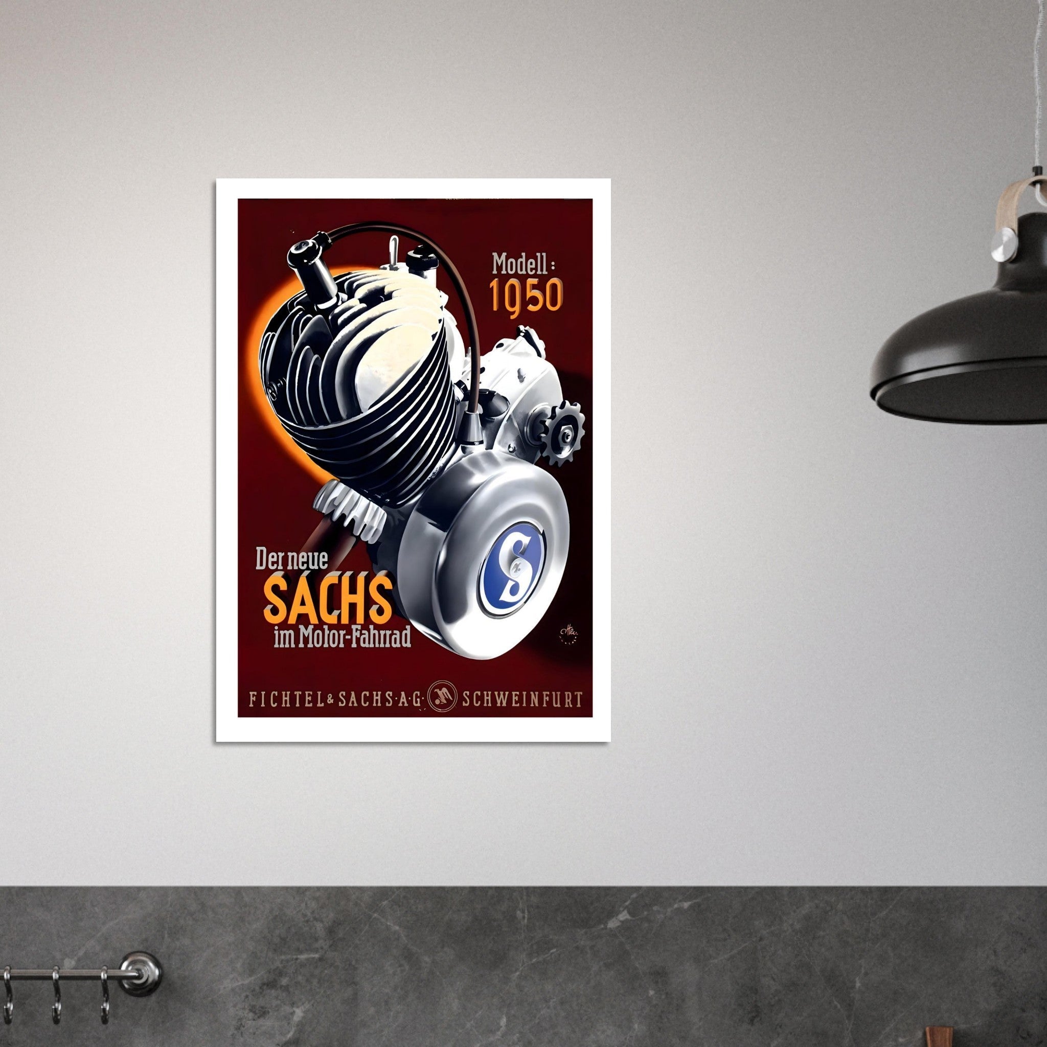 1950 Sachs Engine Advertisement Poster - Transit Art