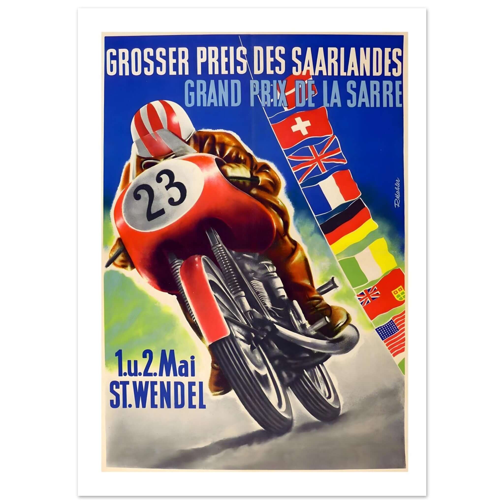 1950s Grosser Preis des Saarlandes Poster - Transit Art