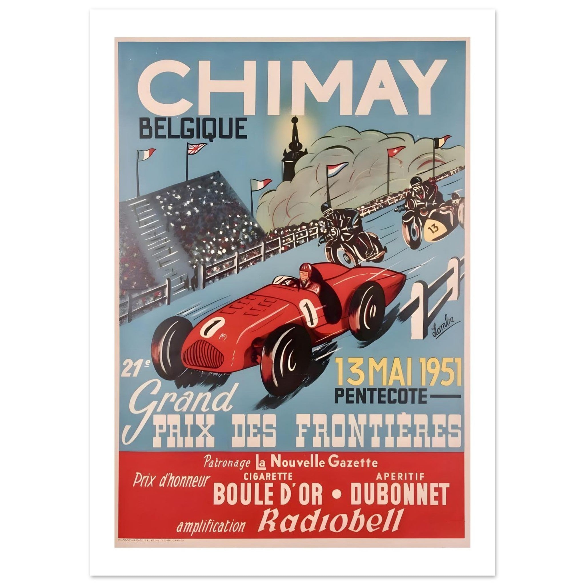 1951 Chimay Grand Prix des Frontières Poster - Transit Art
