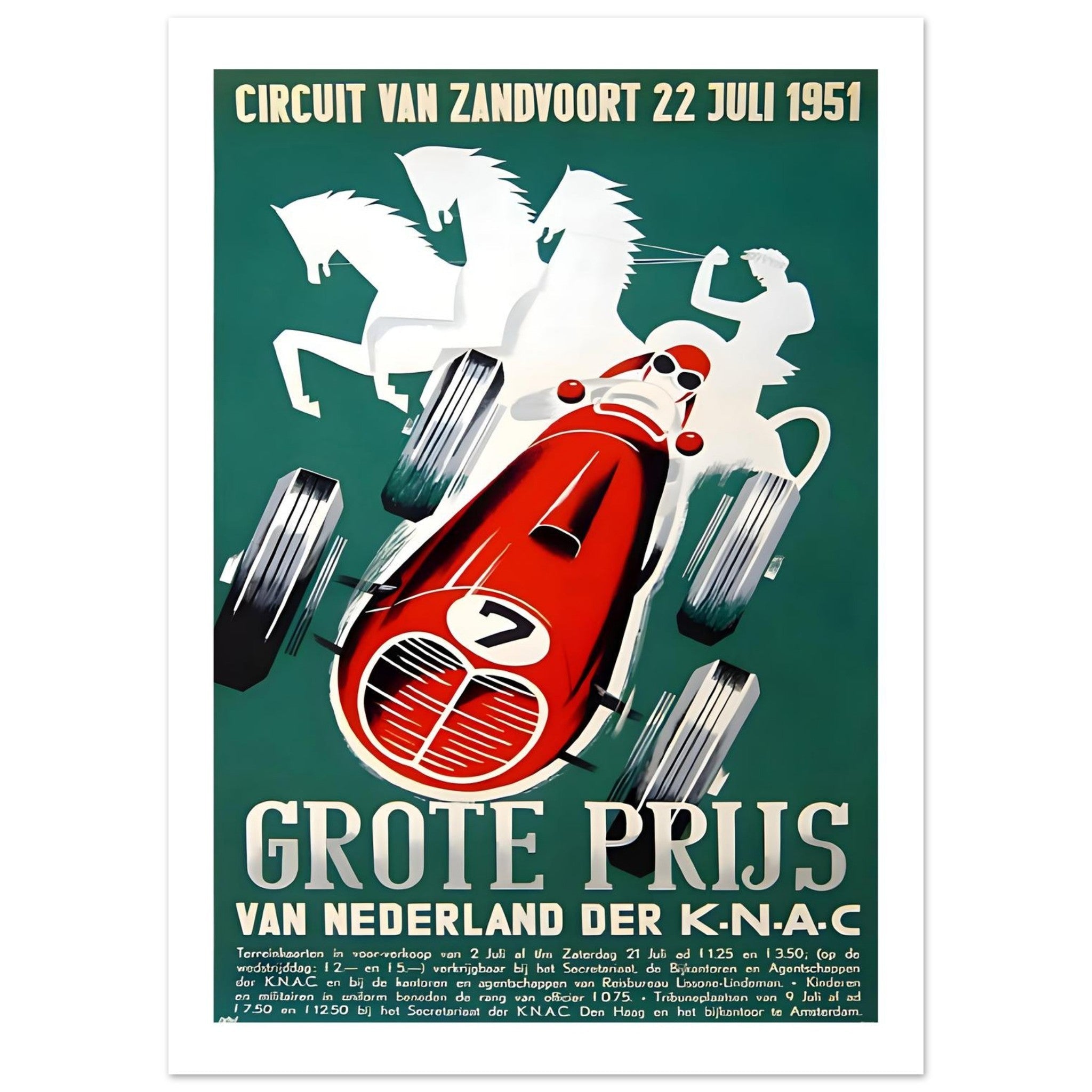 1951 Zandvoort Grote Prijs van Nederland Poster - Transit Art