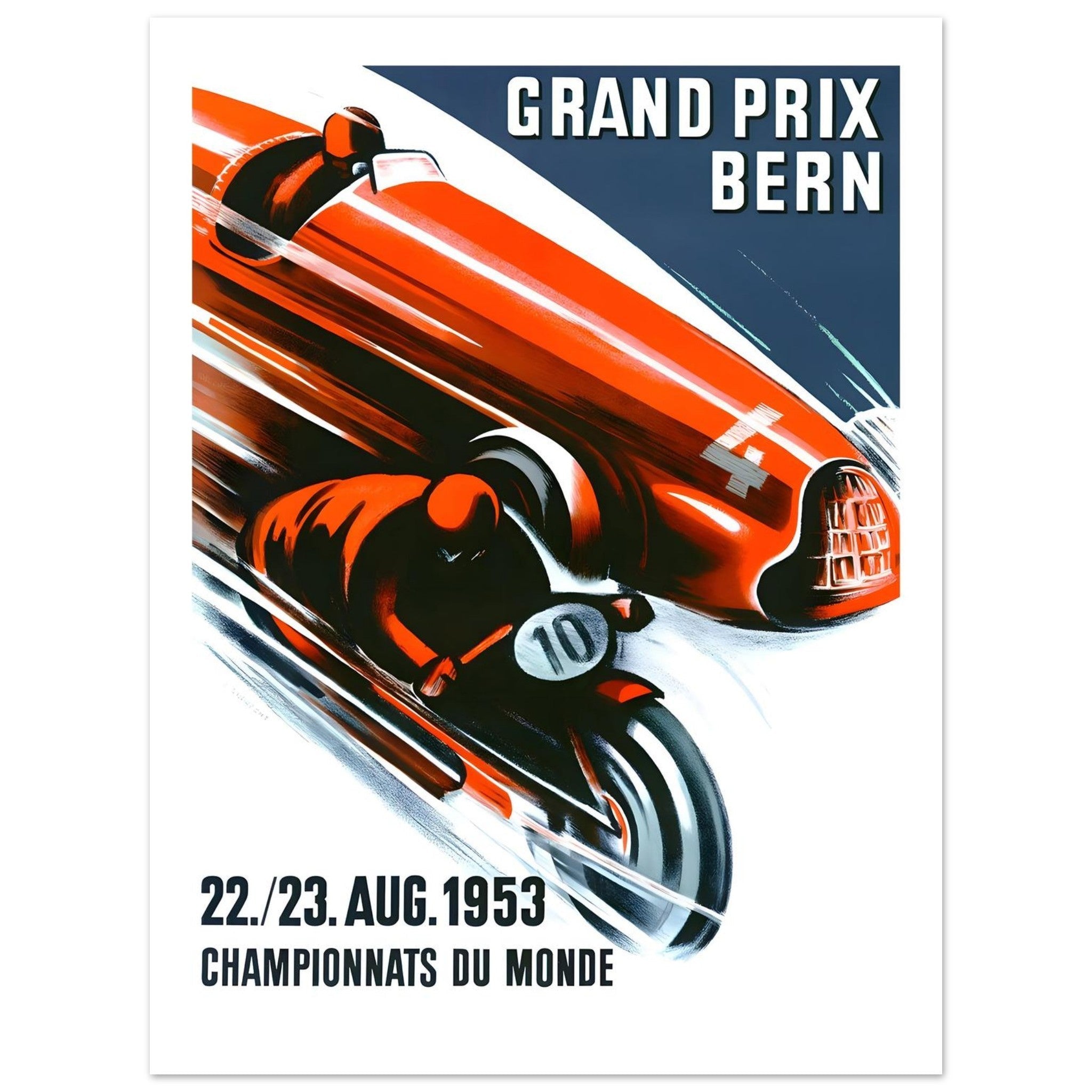 1953 Grand Prix Bern World Championship Poster - Transit Art