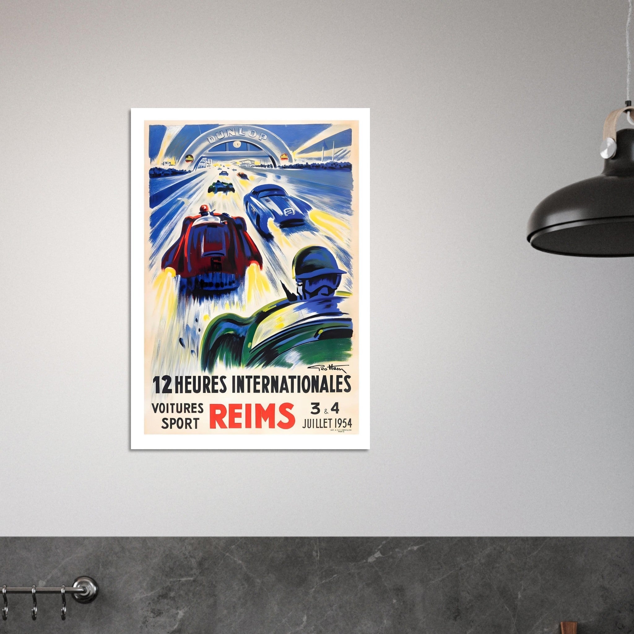 1954 Reims 12 Heures Internationales Night Thunder Poster - Transit Art