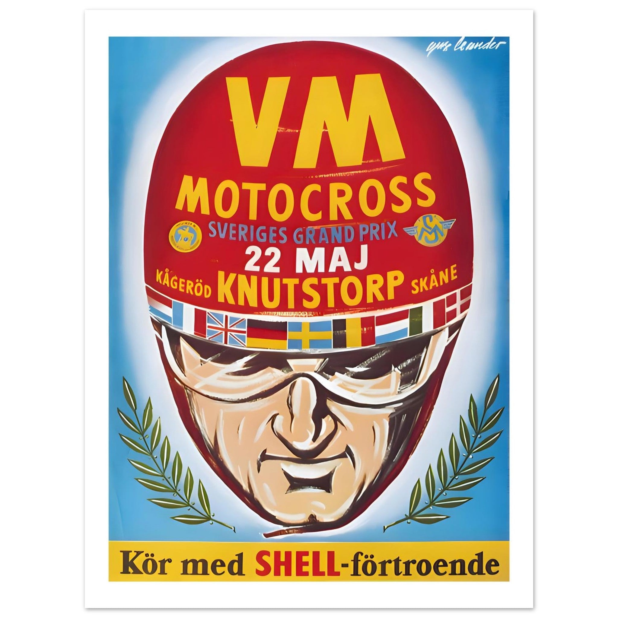 1955 Sweden Motocross Grand Prix Knutstorp Poster - Transit Art