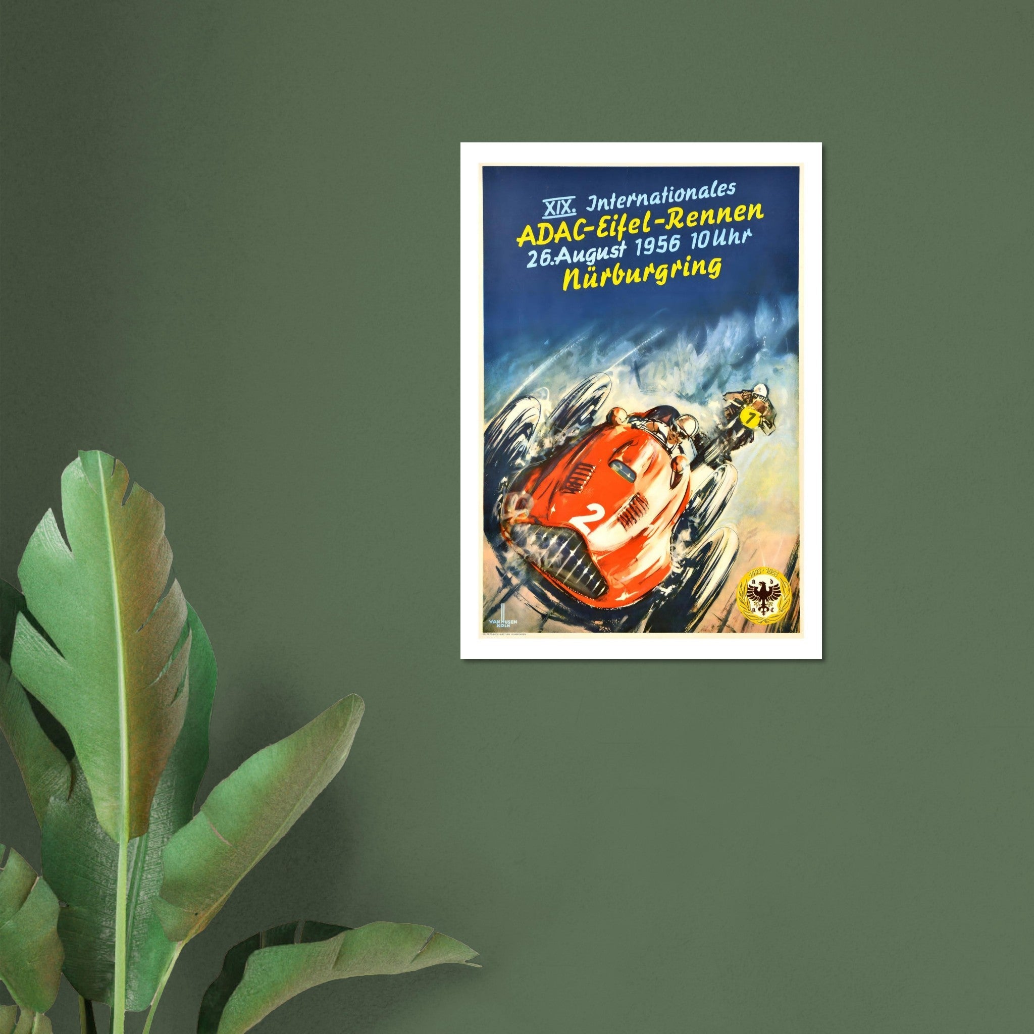 1956 Nürburgring ADAC Eifel - Rennen Rainstorm Poster - Transit Art