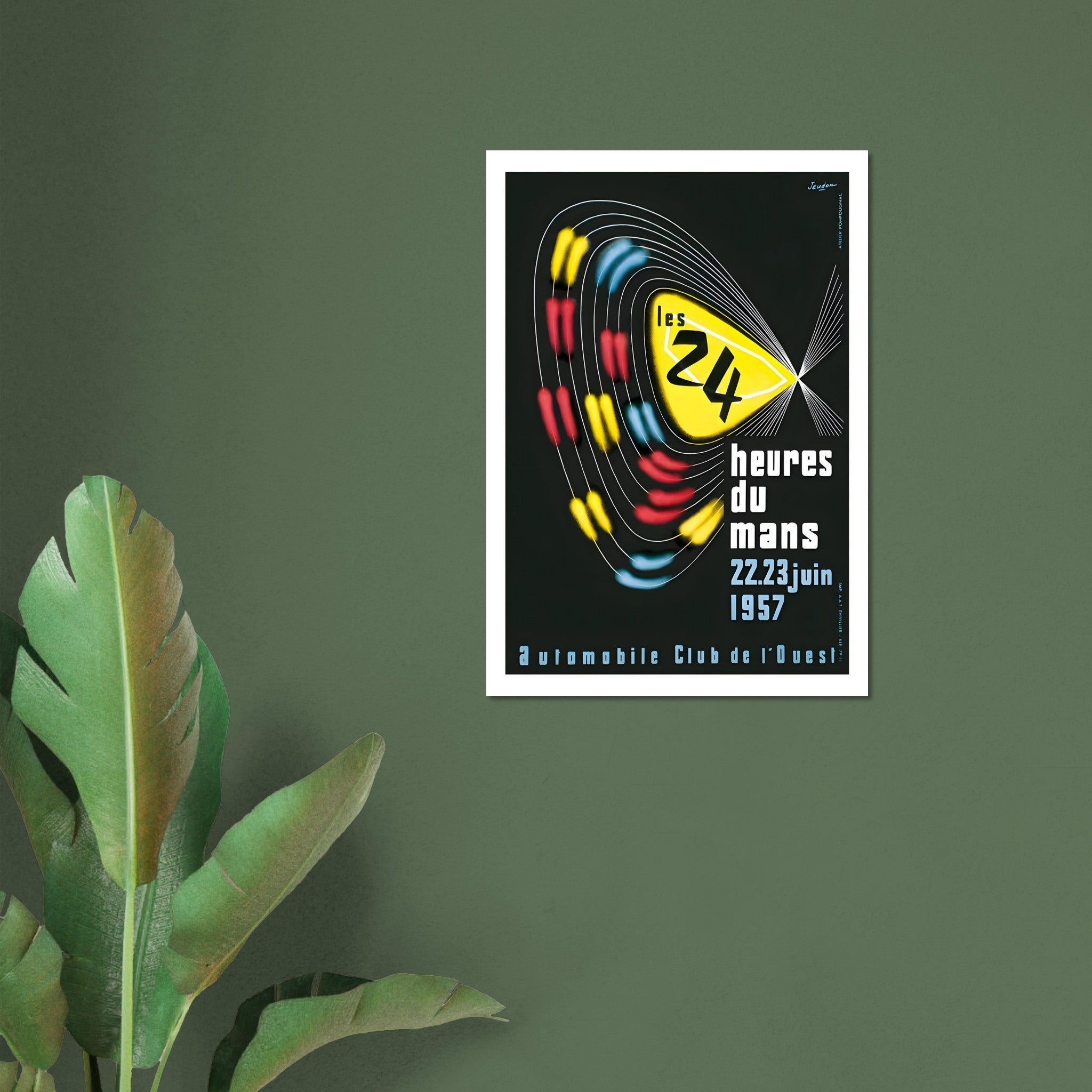 1957 24 Heures du Mans Abstract Speed Poster - Transit Art