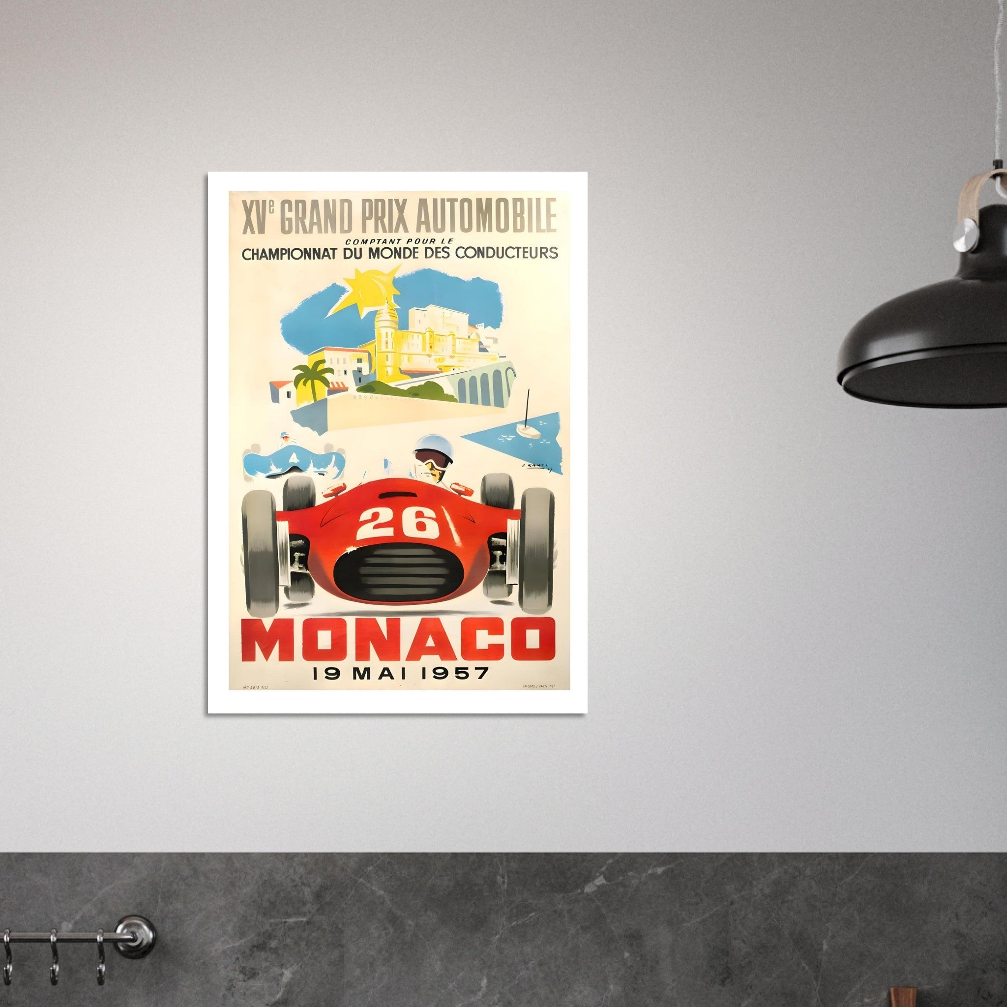 1957 Monaco Grand Prix XV Grand Prix Automobile Poster - Transit Art