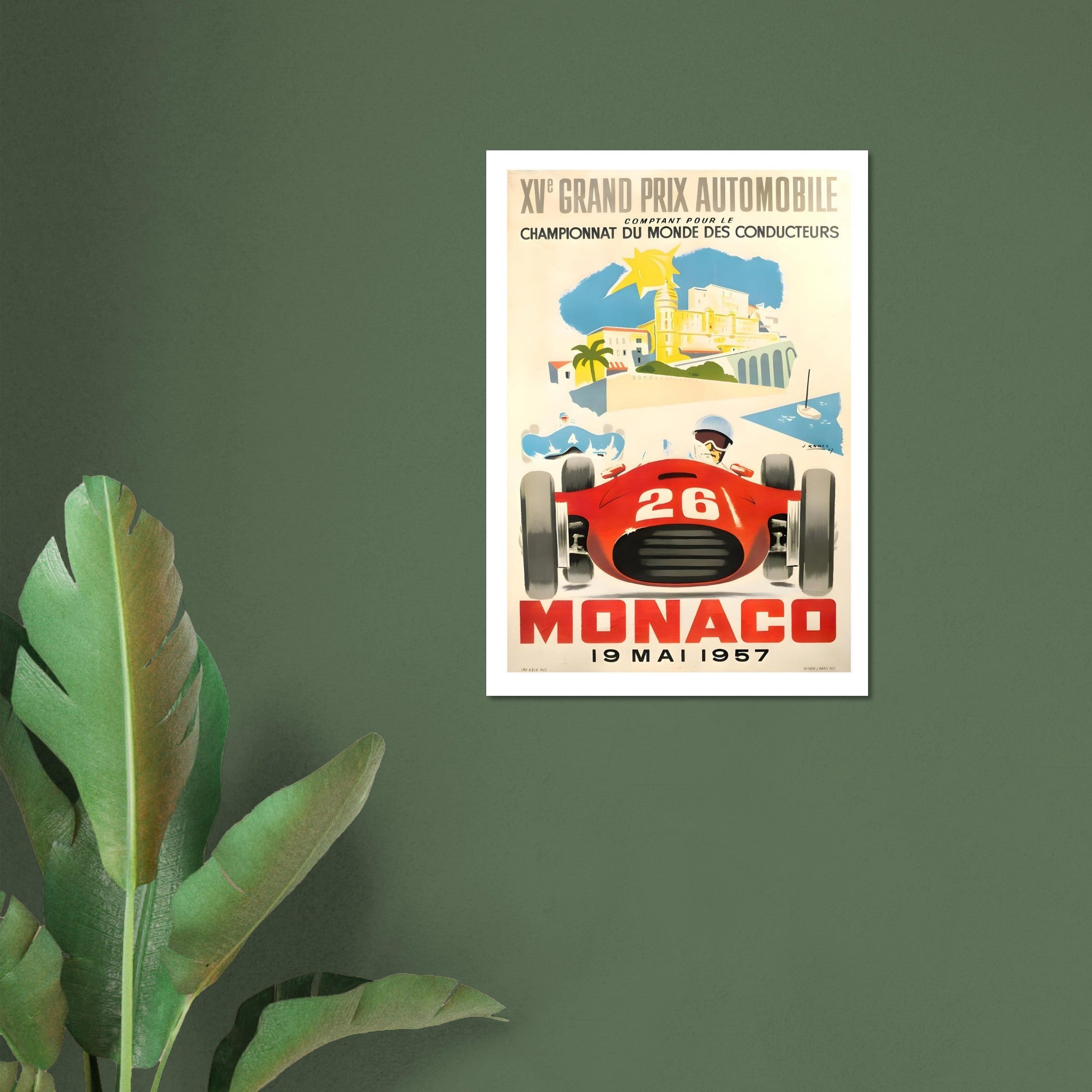 1957 Monaco Grand Prix XV Grand Prix Automobile Poster - Transit Art
