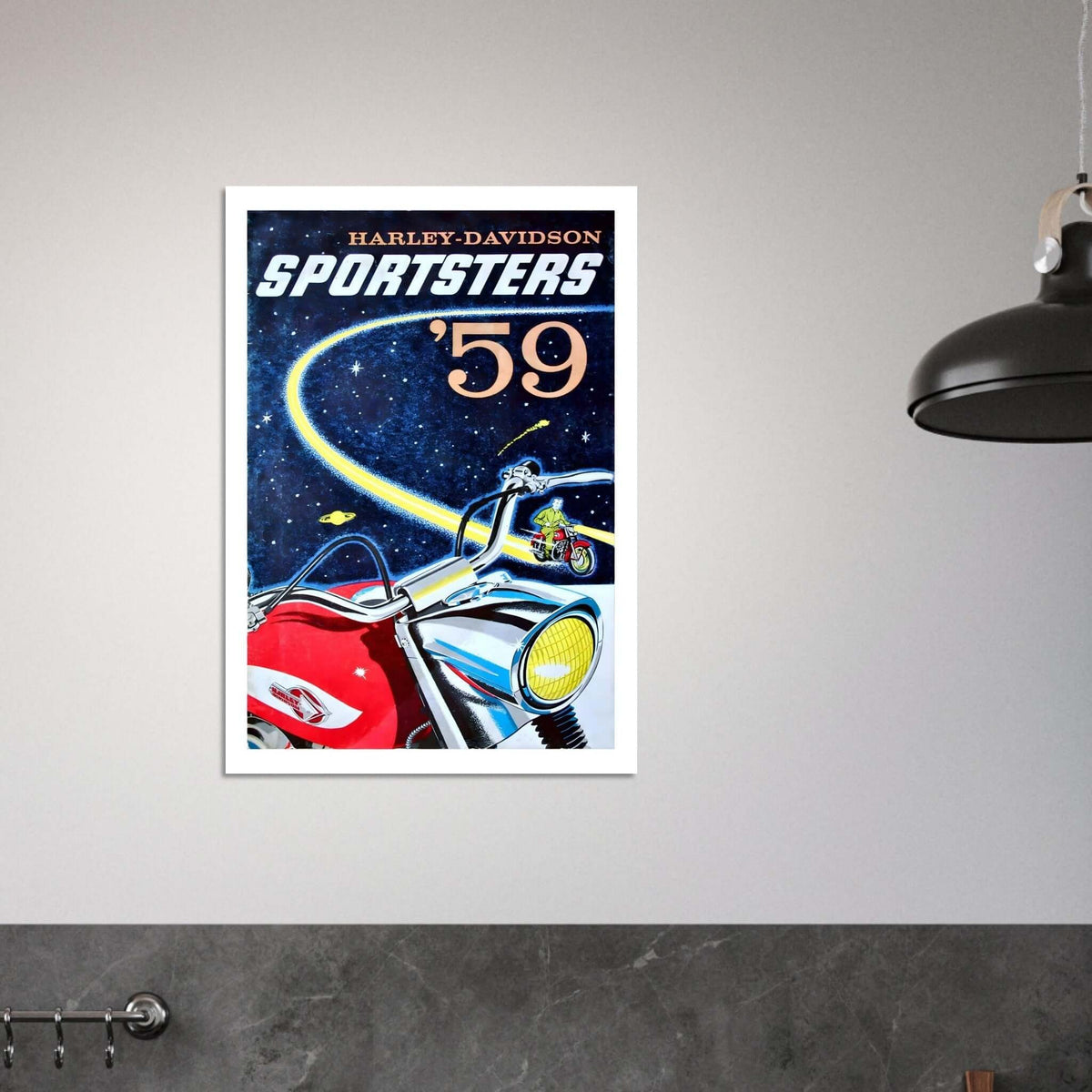 1959 Harley - Davidson Sportsters Advertisement Poster - Transit Art