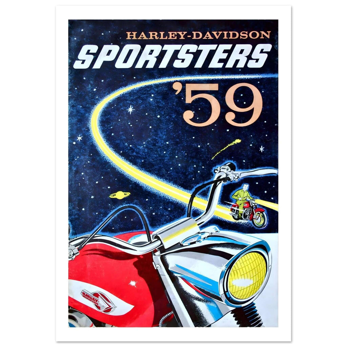 1959 Harley - Davidson Sportsters Advertisement Poster - Transit Art
