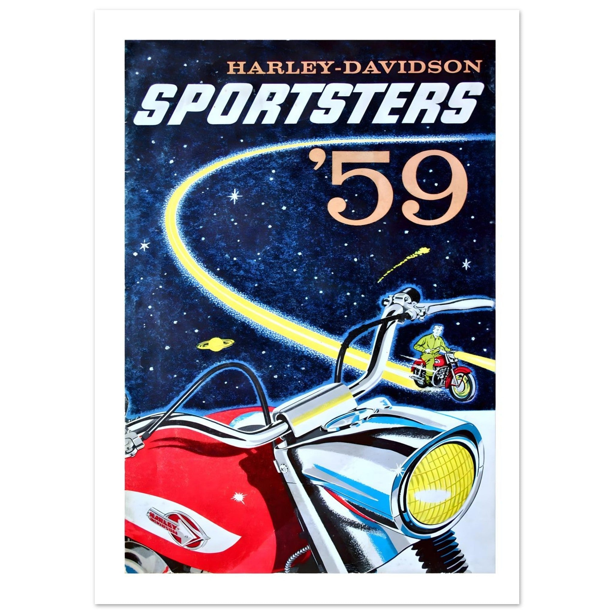 1959 Harley - Davidson Sportsters Advertisement Poster - Transit Art
