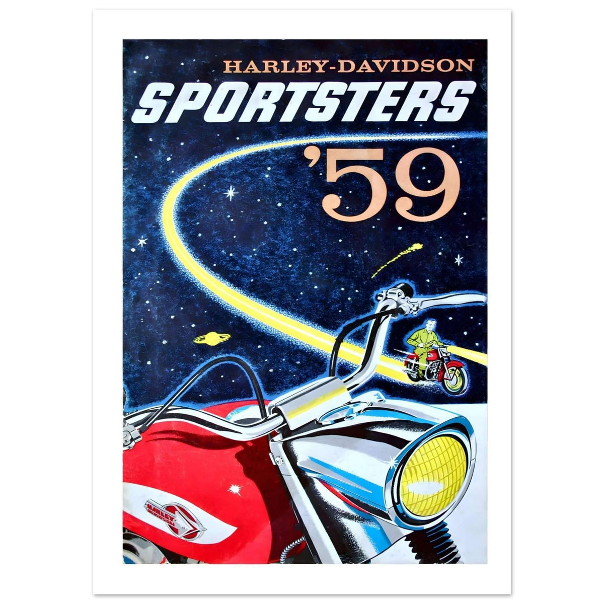 1959 Harley - Davidson Sportsters Advertisement Poster - Transit Art