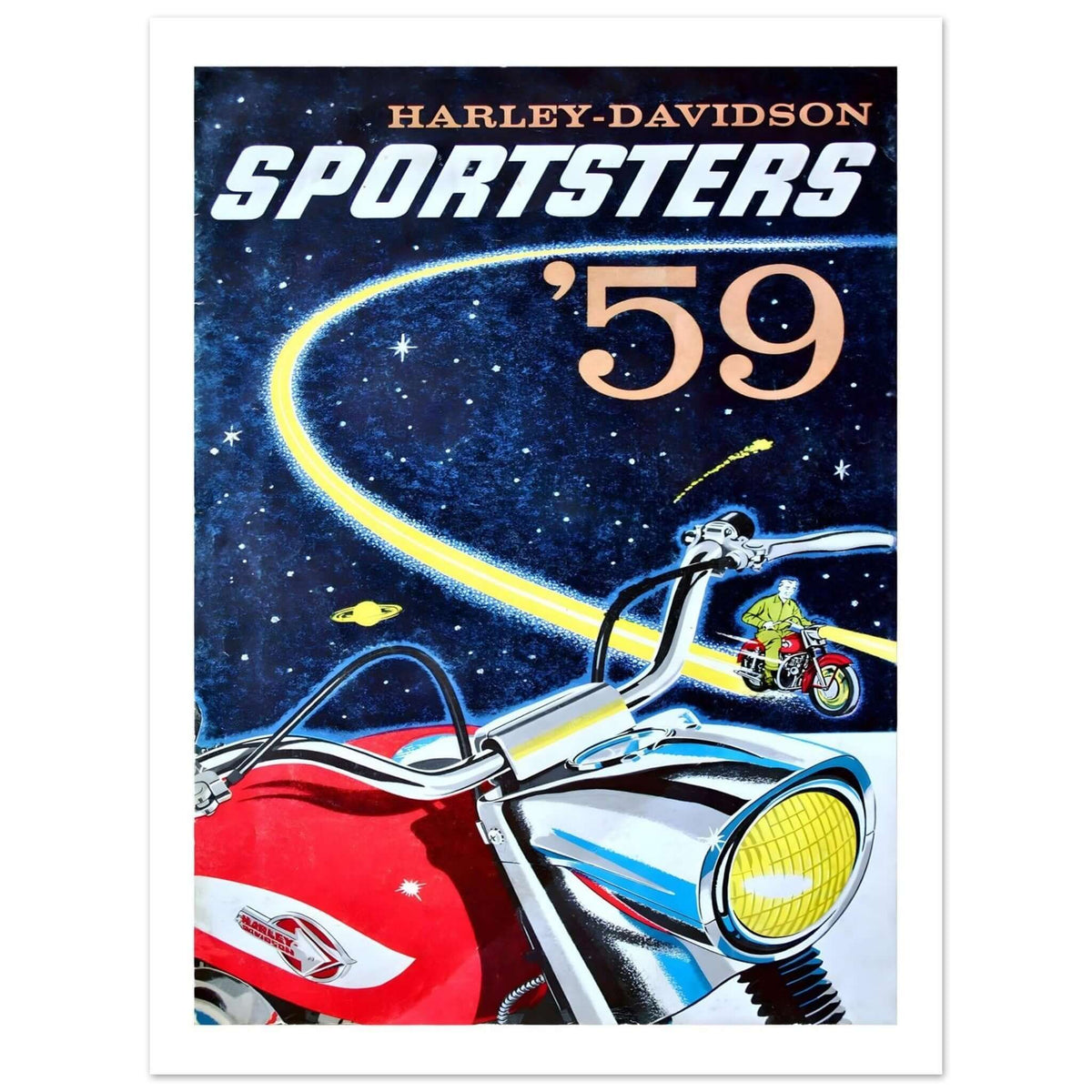 1959 Harley - Davidson Sportsters Advertisement Poster - Transit Art
