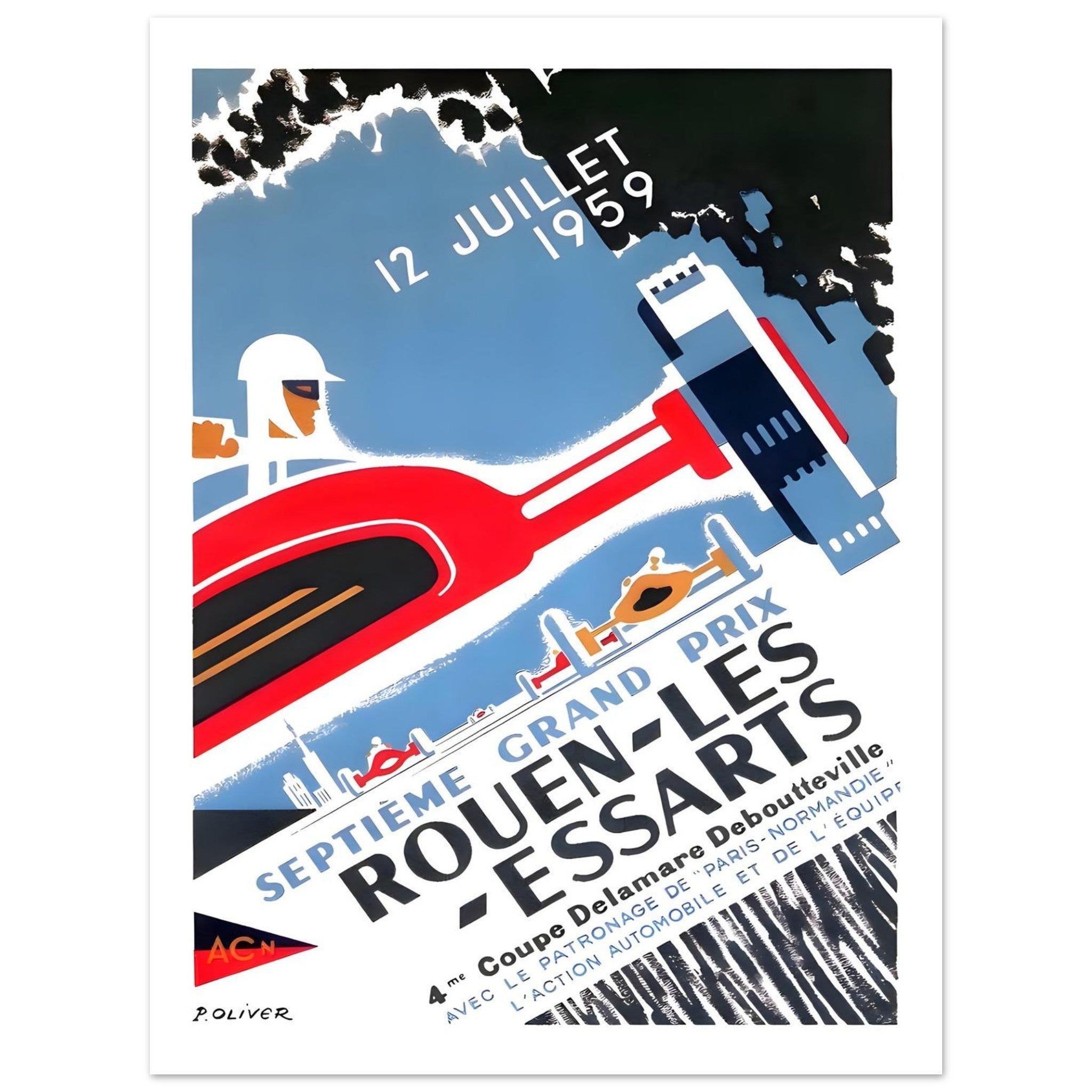 1959 Rouen - les - Essarts Grand Prix Poster - Transit Art