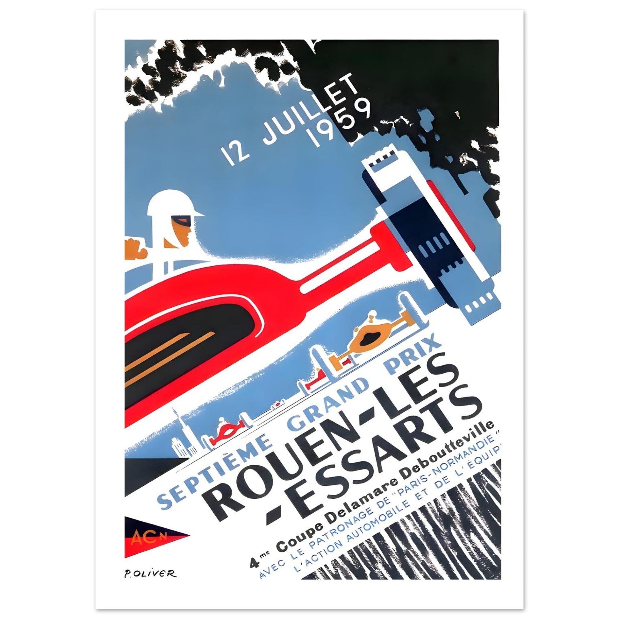 1959 Rouen - les - Essarts Grand Prix Poster - Transit Art