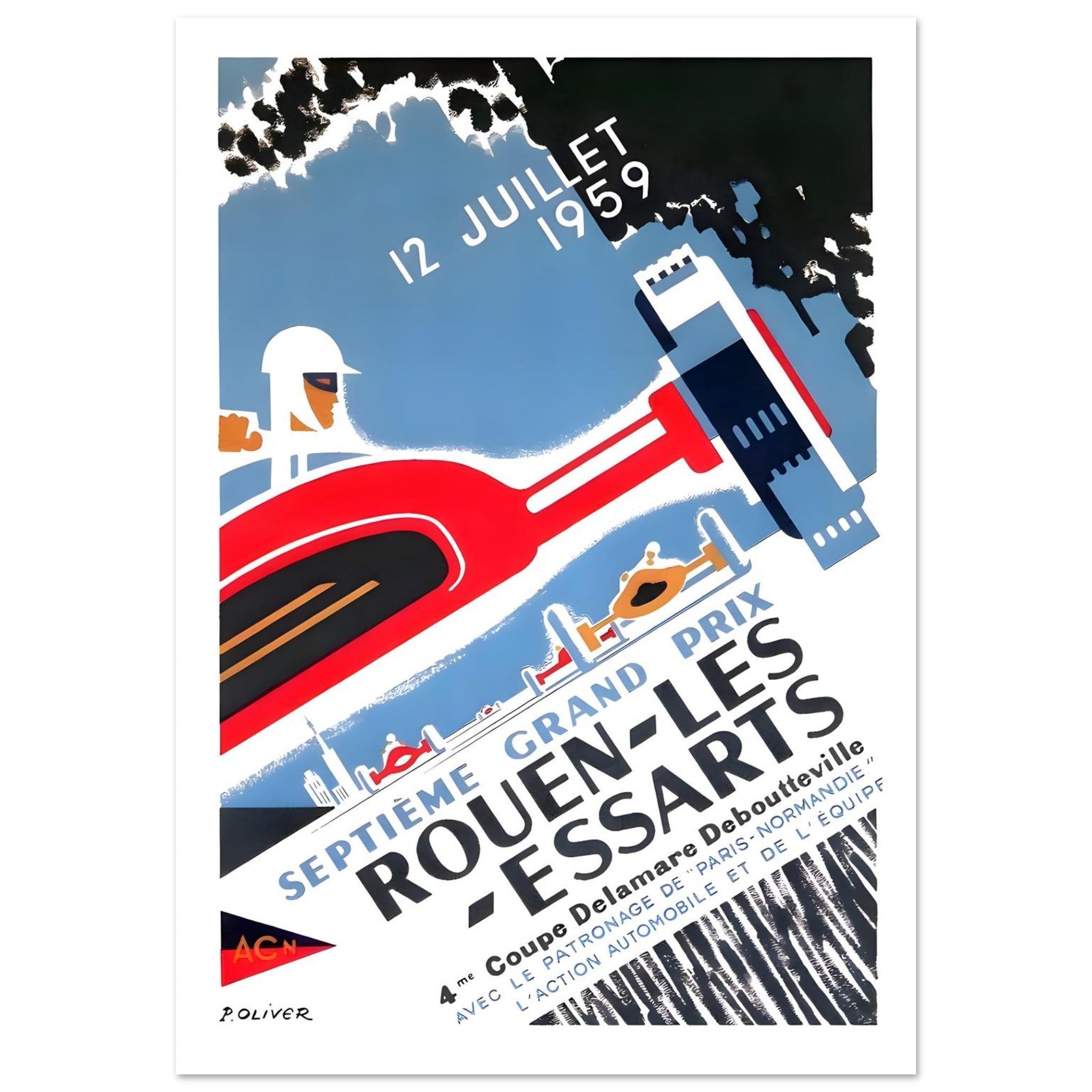 1959 Rouen - les - Essarts Grand Prix Poster - Transit Art