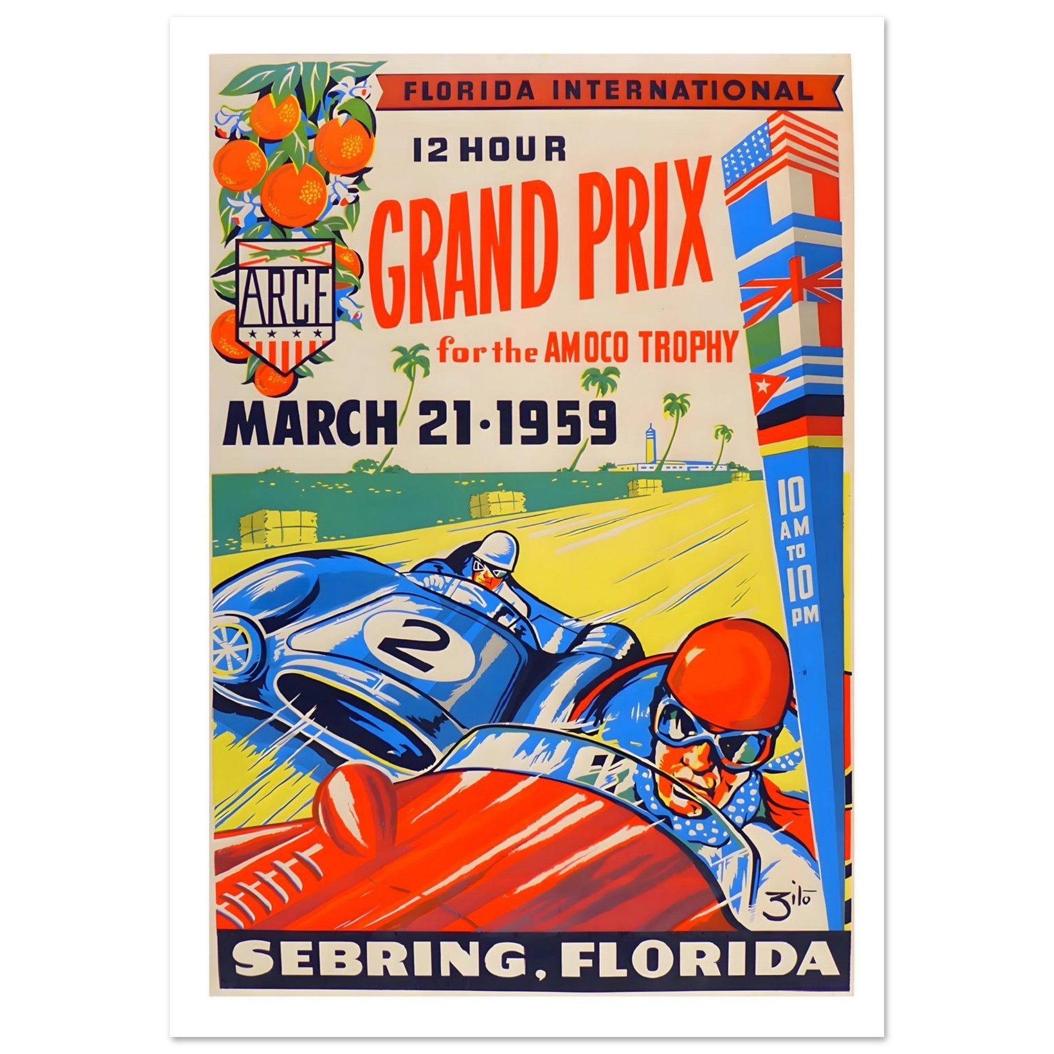 1959 Sebring Florida International 12 Hour Grand Prix Poster - Transit Art