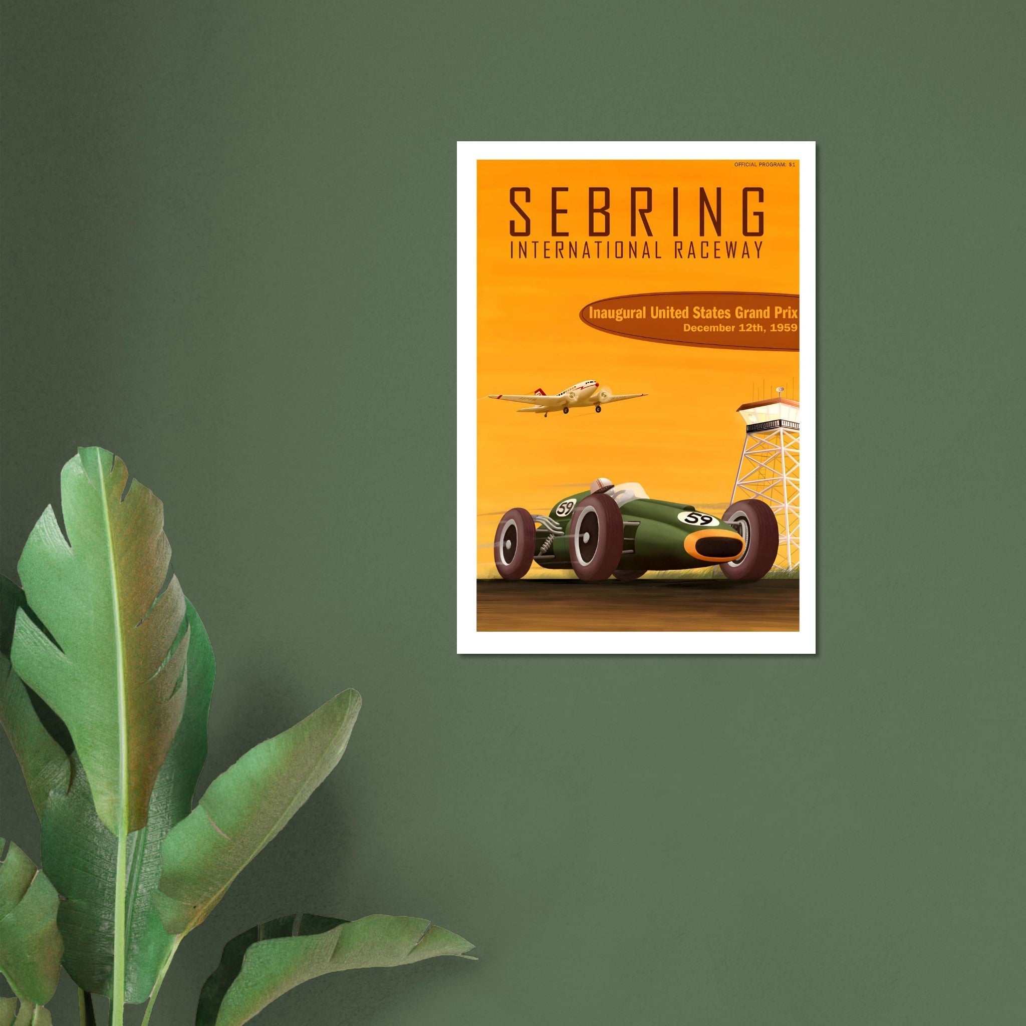 1959 Sebring Inaugural United States Grand Prix Poster - Transit Art