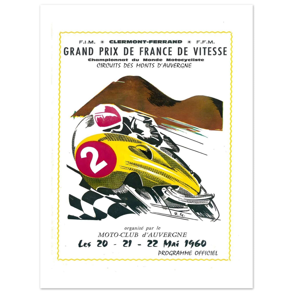 1960 French Motorcycle Grand Prix Poster - Transit Art