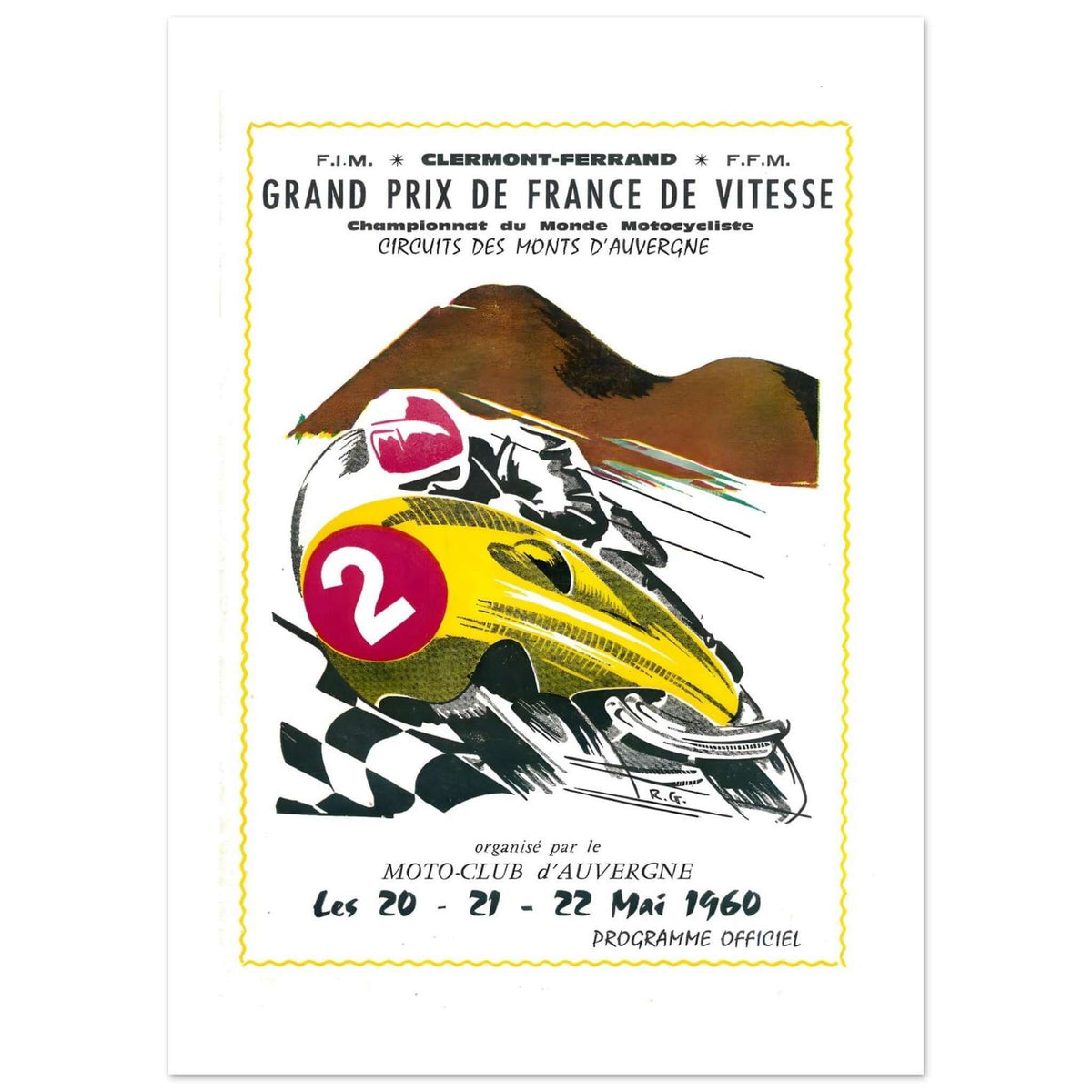 1960 French Motorcycle Grand Prix Poster - Transit Art