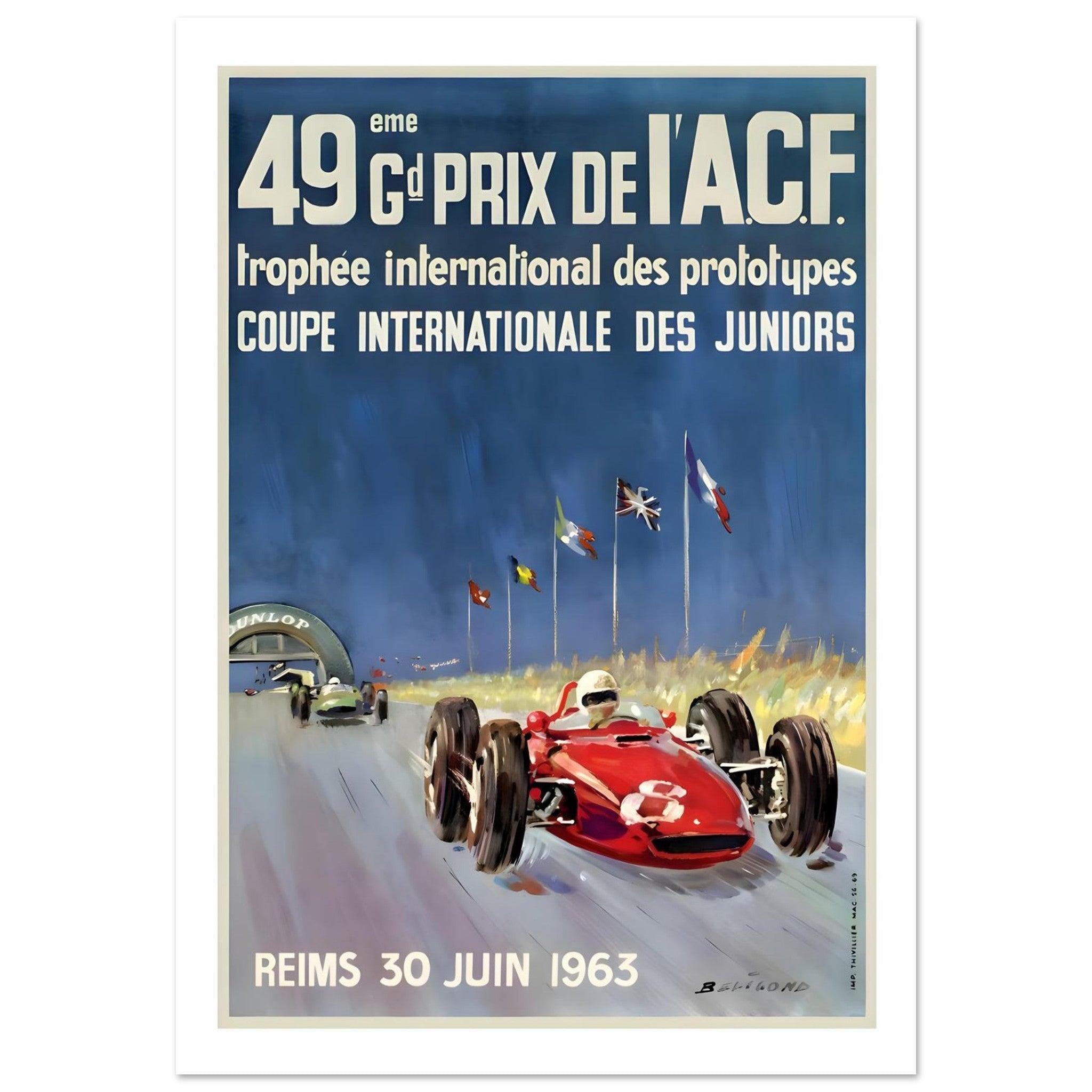 1963 Reims 49ème Grand Prix de l’ACF Poster - Transit Art