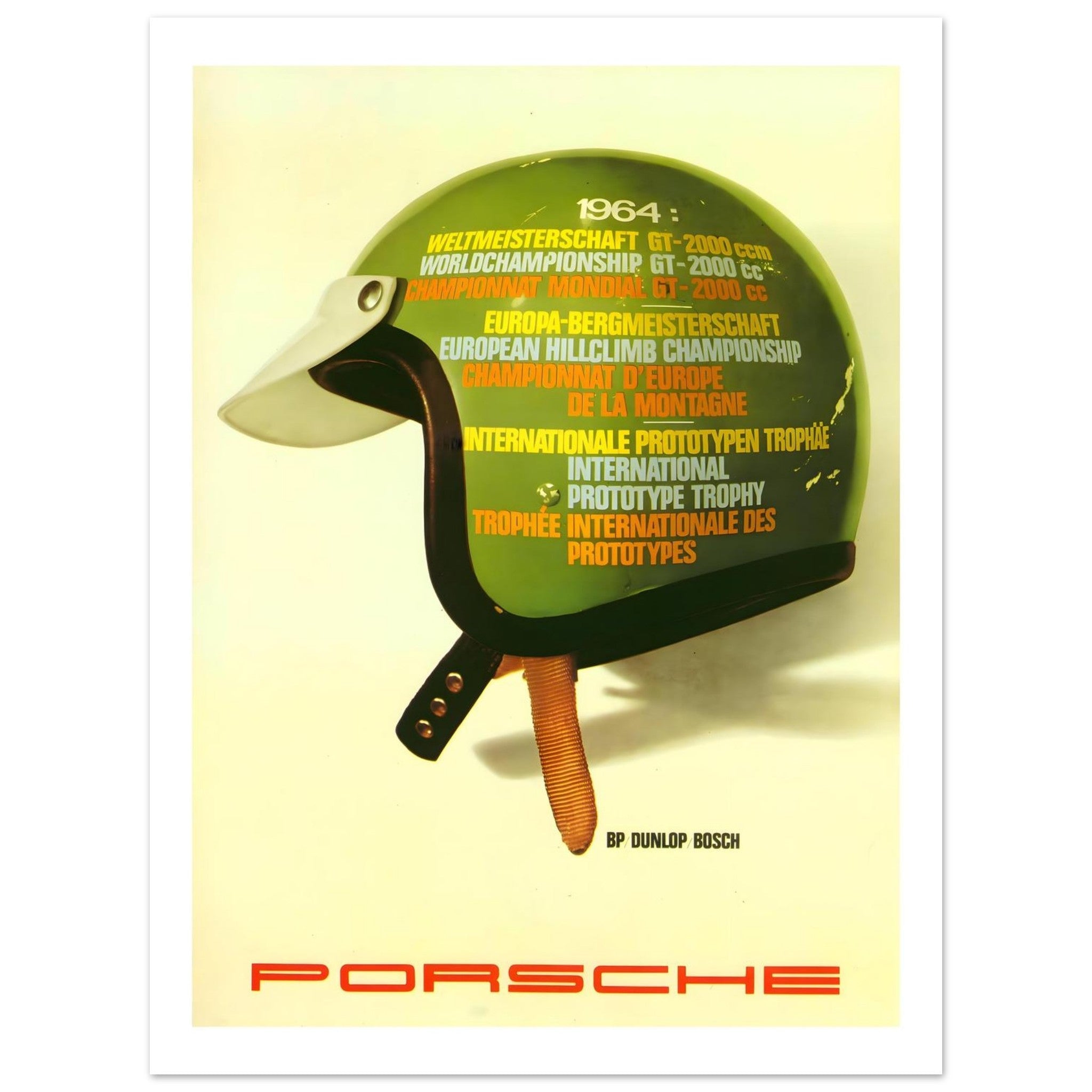 1964 Porsche Championship Helmet Poster - Transit Art