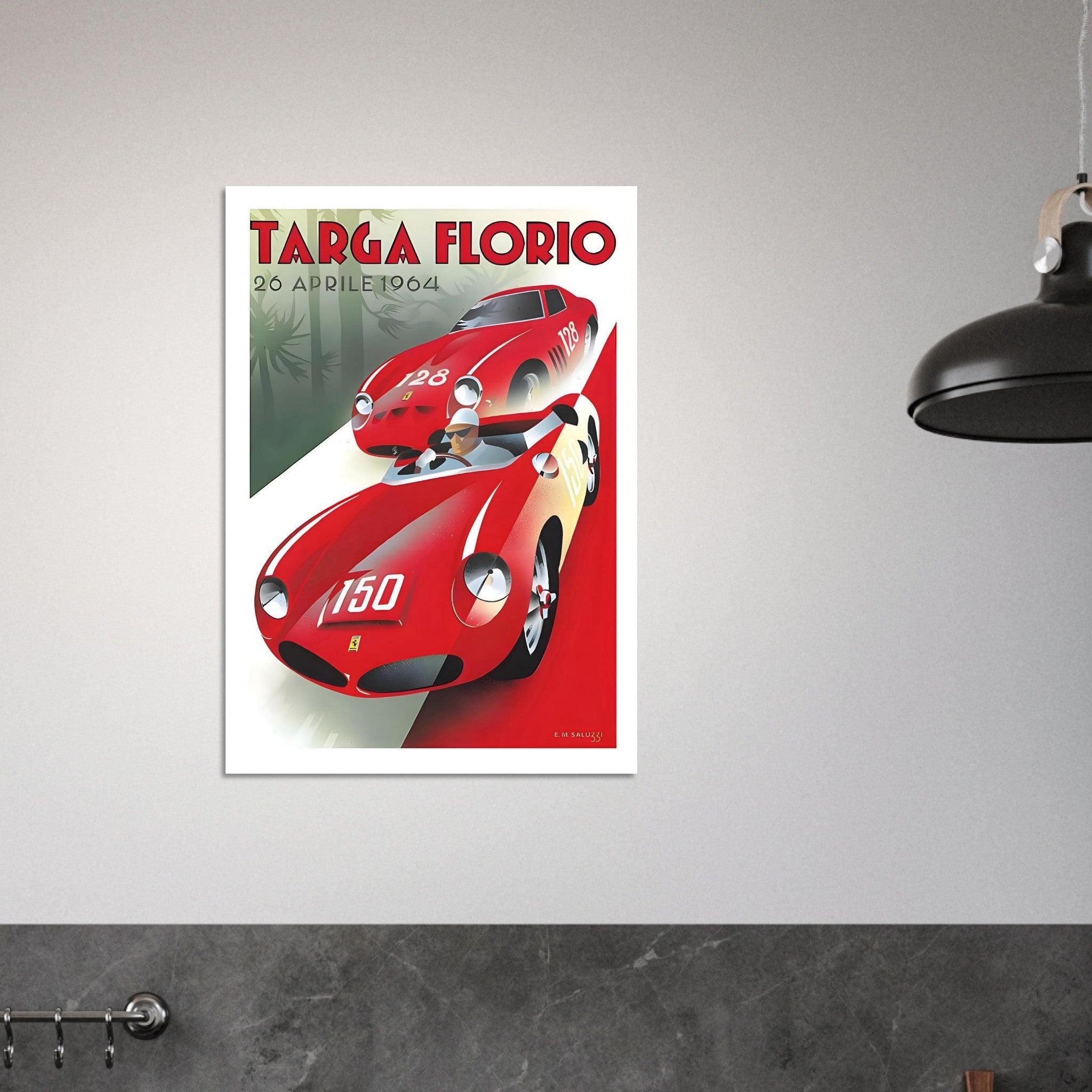 1964 Targa Florio Ferrari Racing Poster - Transit Art