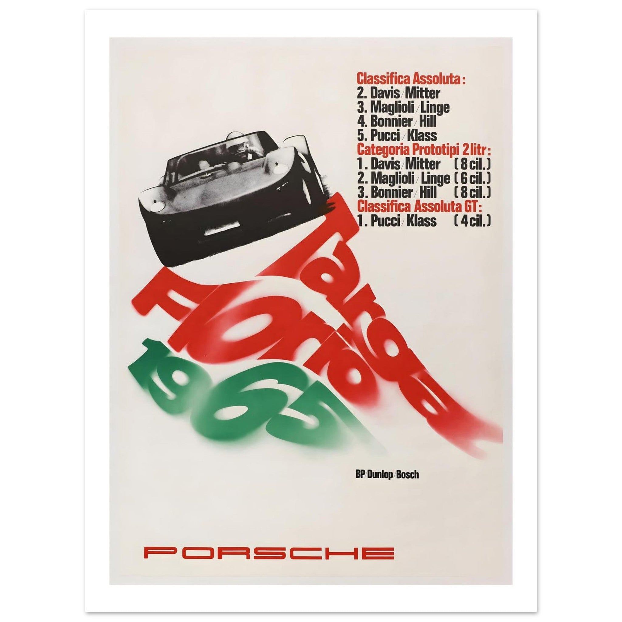1965 Porsche Targa Florio Victories Poster - Transit Art