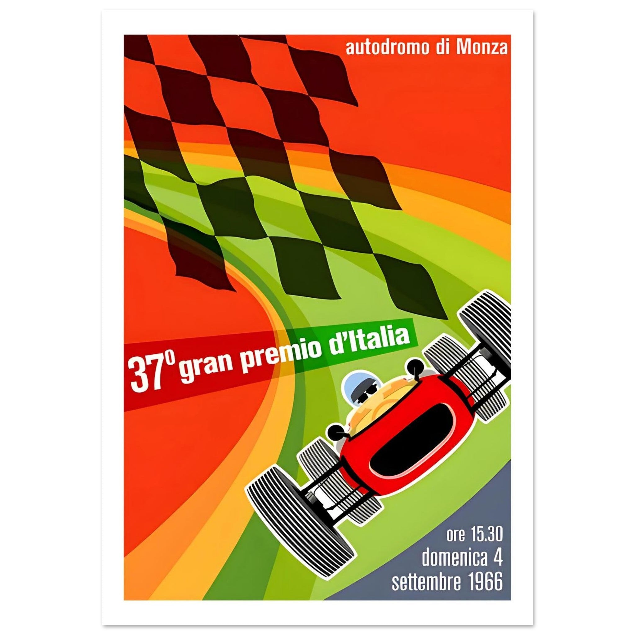 1966 37° Gran Premio d’Italia Monza Poster - Transit Art