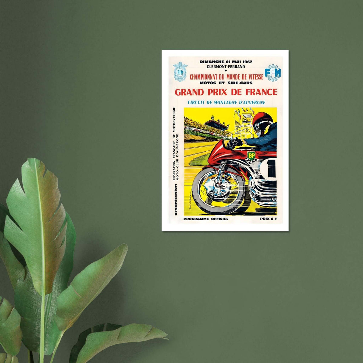 1967 French Motorcycle Grand Prix Poster - Transit Art