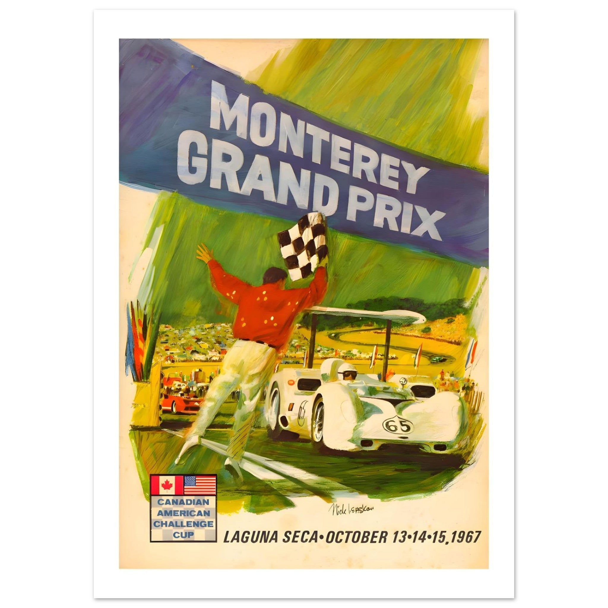 1967 Monterey Grand Prix Laguna Seca Poster - Transit Art