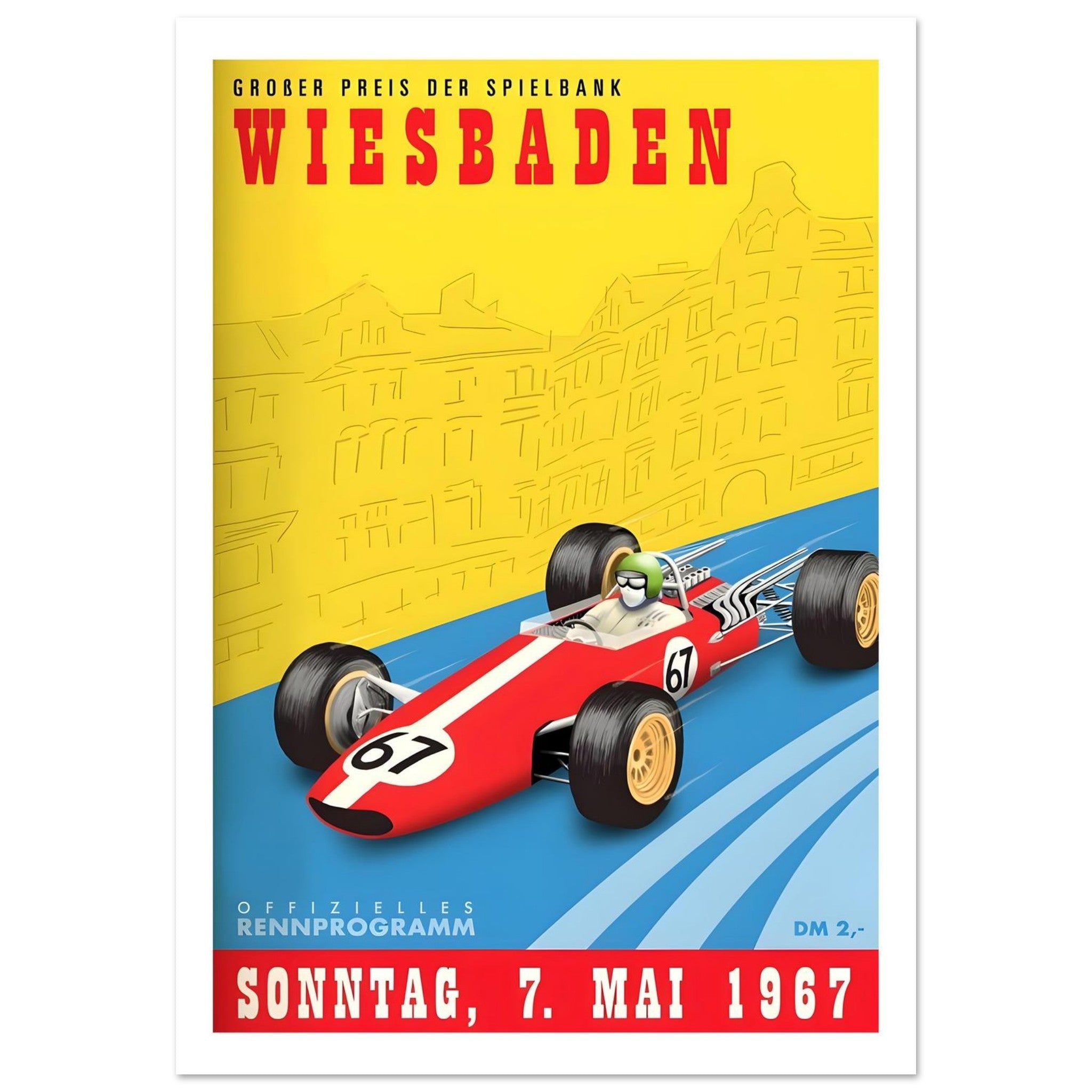 1967 Wiesbaden Großer Preis der Spielbank Poster - Transit Art