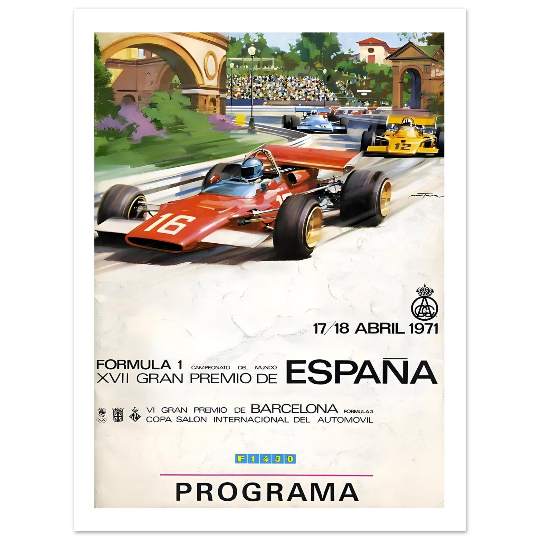 1971 XVII Gran Premio de España Barcelona Poster - Transit Art
