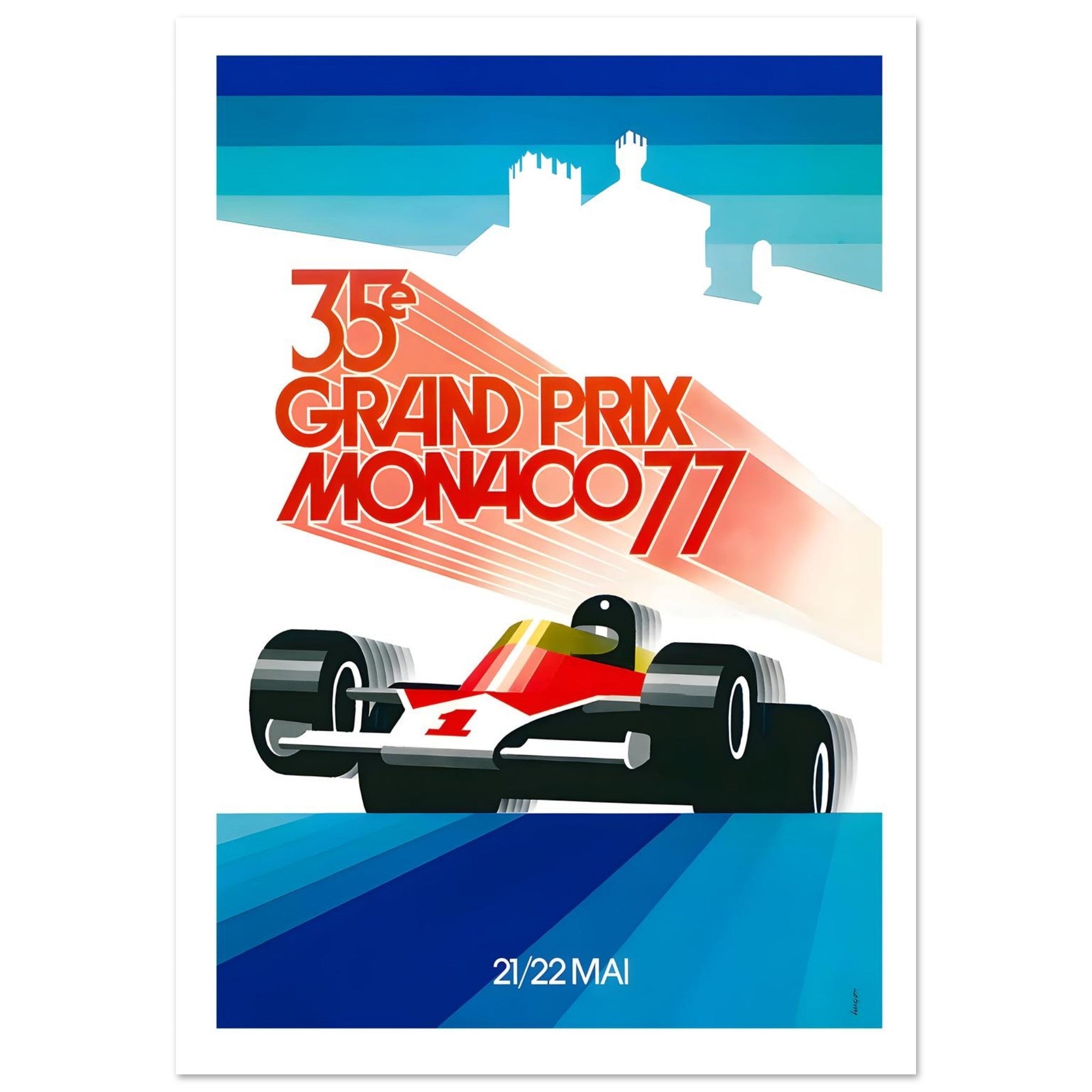 1977 Monaco Grand Prix 35e Poster - Transit Art
