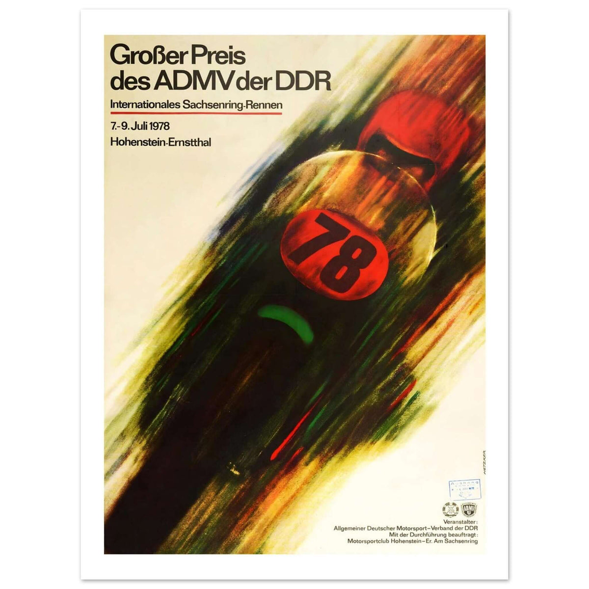 1978 International Sachsenring Race Poster - Transit Art