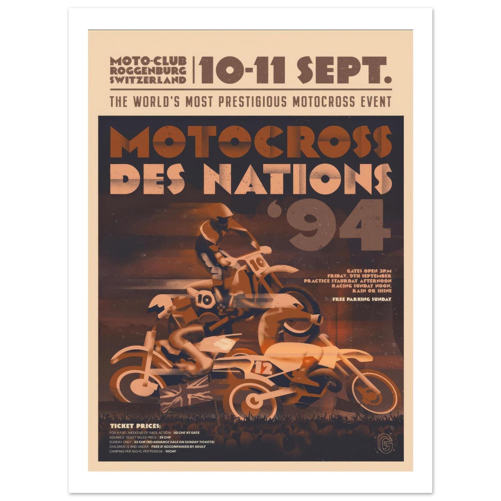 1994 Motocross des Nations Poster - Transit Art