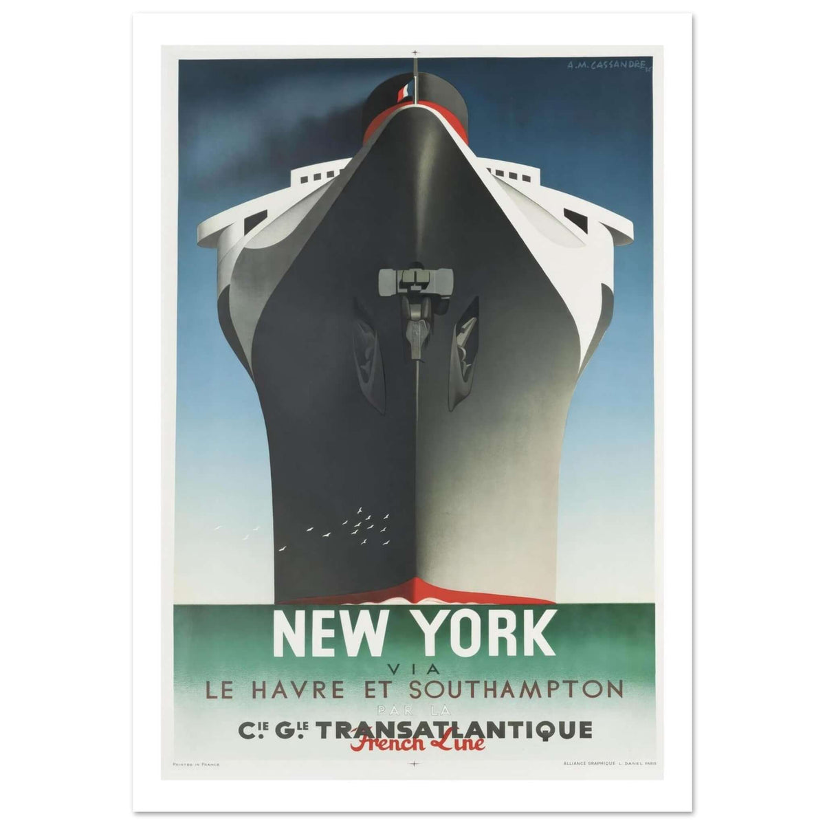A. M. Cassandre Art Deco French Line Poster - Transit Art